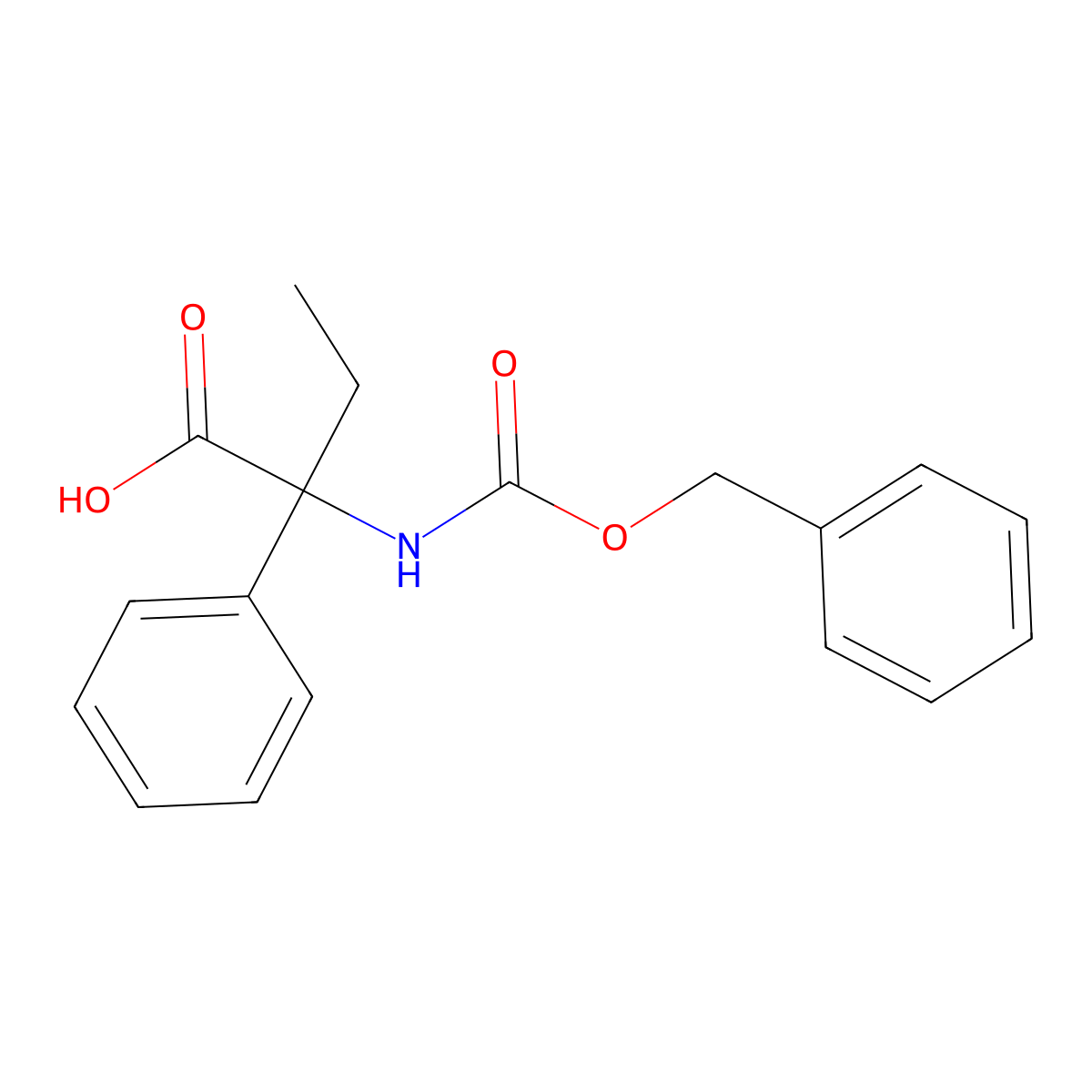 2-{[(Benzyloxy)carbonyl]amino}-2-phenylbutanoic acid molecular structure, CAS 856294-07-0