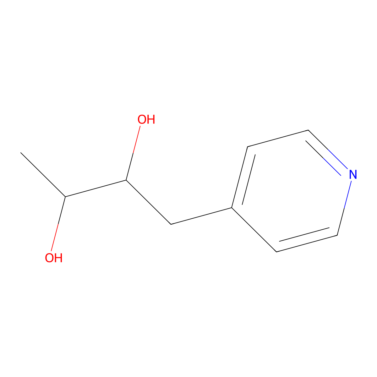 1-(Pyridin-4-yl)butane-2,3-diol molecular structure, CAS 856296-31-6
