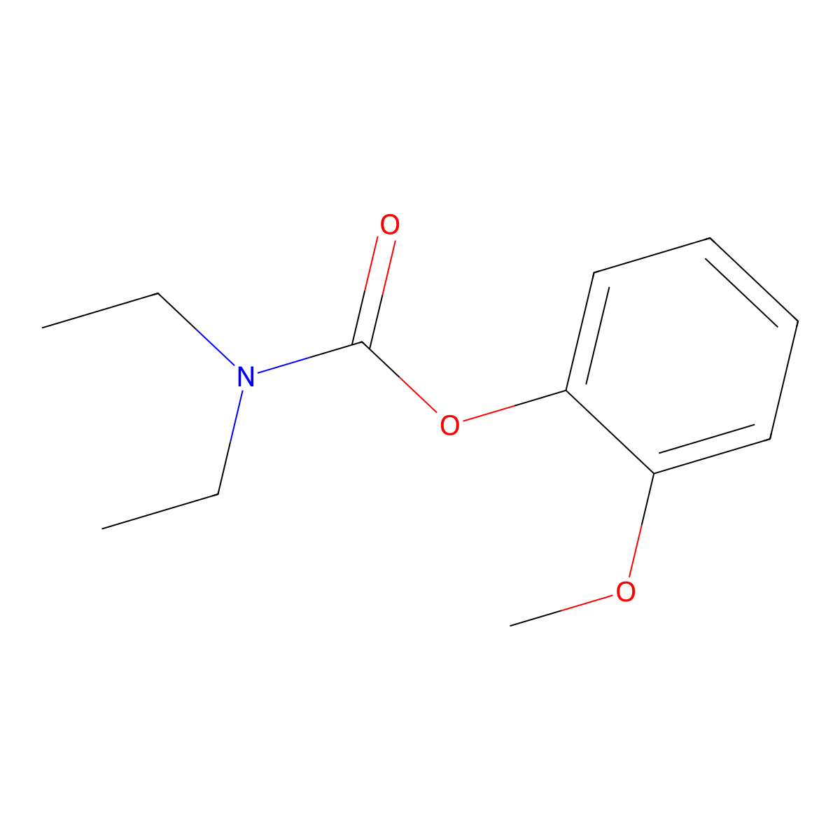 2-Methoxyphenyl diethylcarbamate molecular structure, CAS 85630-19-9
