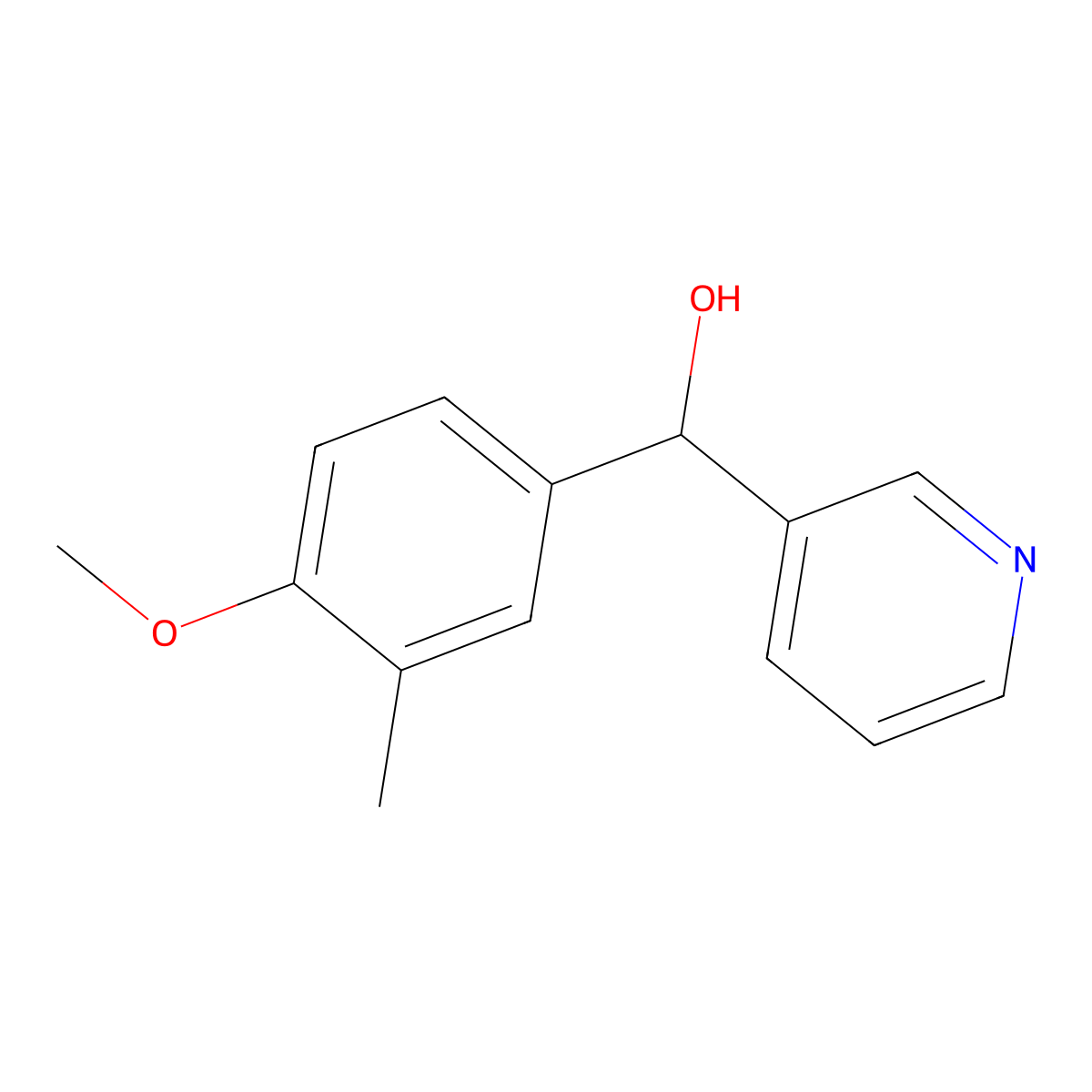 alpha-(4-Methoxy-3-methylphenyl)-3-pyridinemethanol molecular structure, CAS 85633-26-7