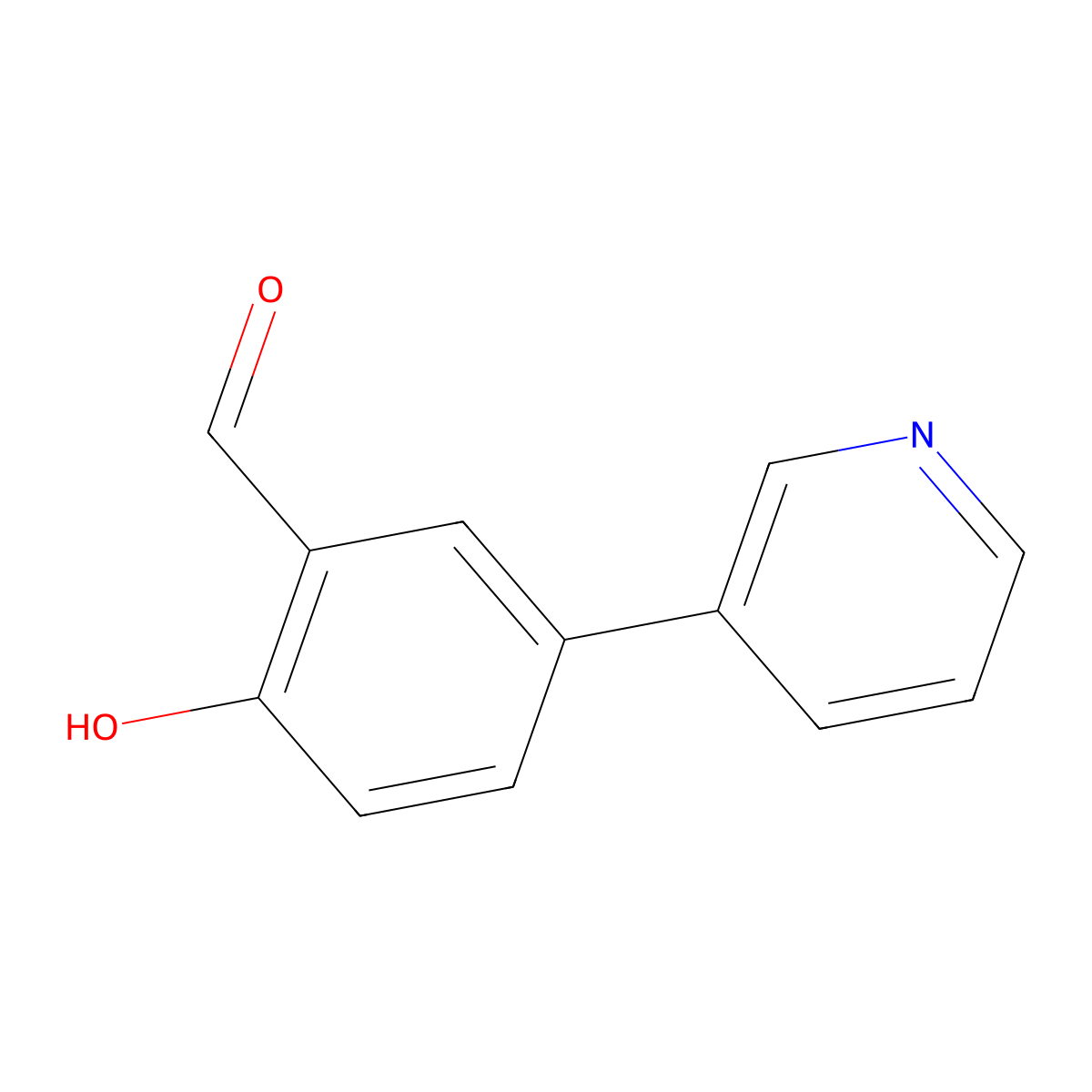 2-Hydroxy-5-(pyridin-3-yl)benzaldehyde molecular structure, CAS 85633-41-6