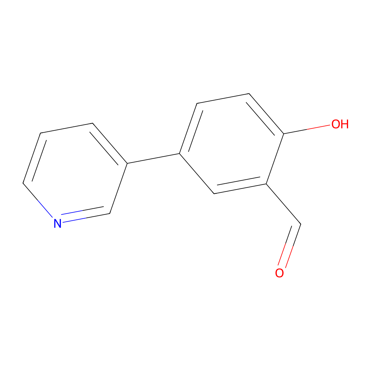 2-Hydroxy-5-(pyridin-3-yl)benzaldehyde molecular structure, CAS 85633-41-6