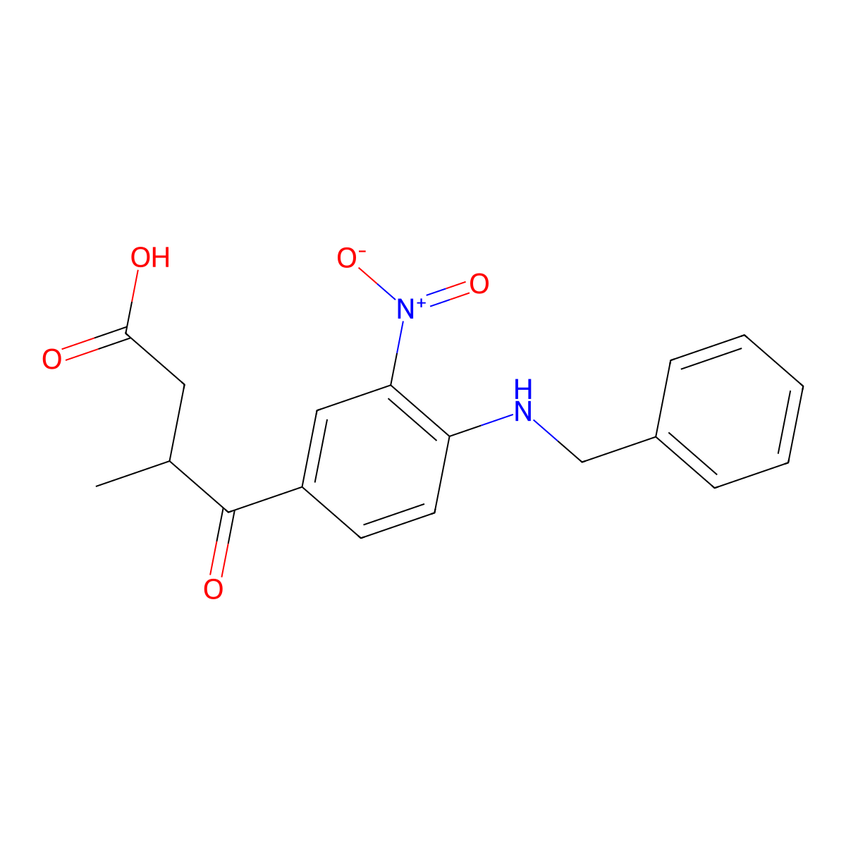 4-[4-(Benzylamino)-3-nitrophenyl]-3-methyl-4-oxobutanoic acid molecular structure, CAS 85633-97-2