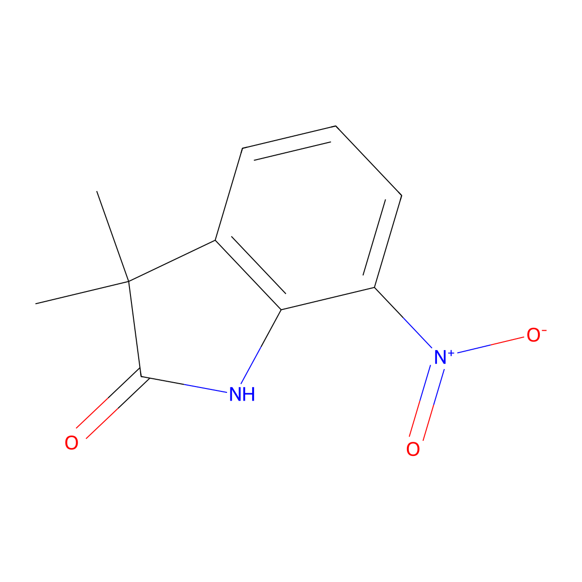 3,3-Dimethyl-7-nitroindolin-2-one molecular structure, CAS 856338-15-3