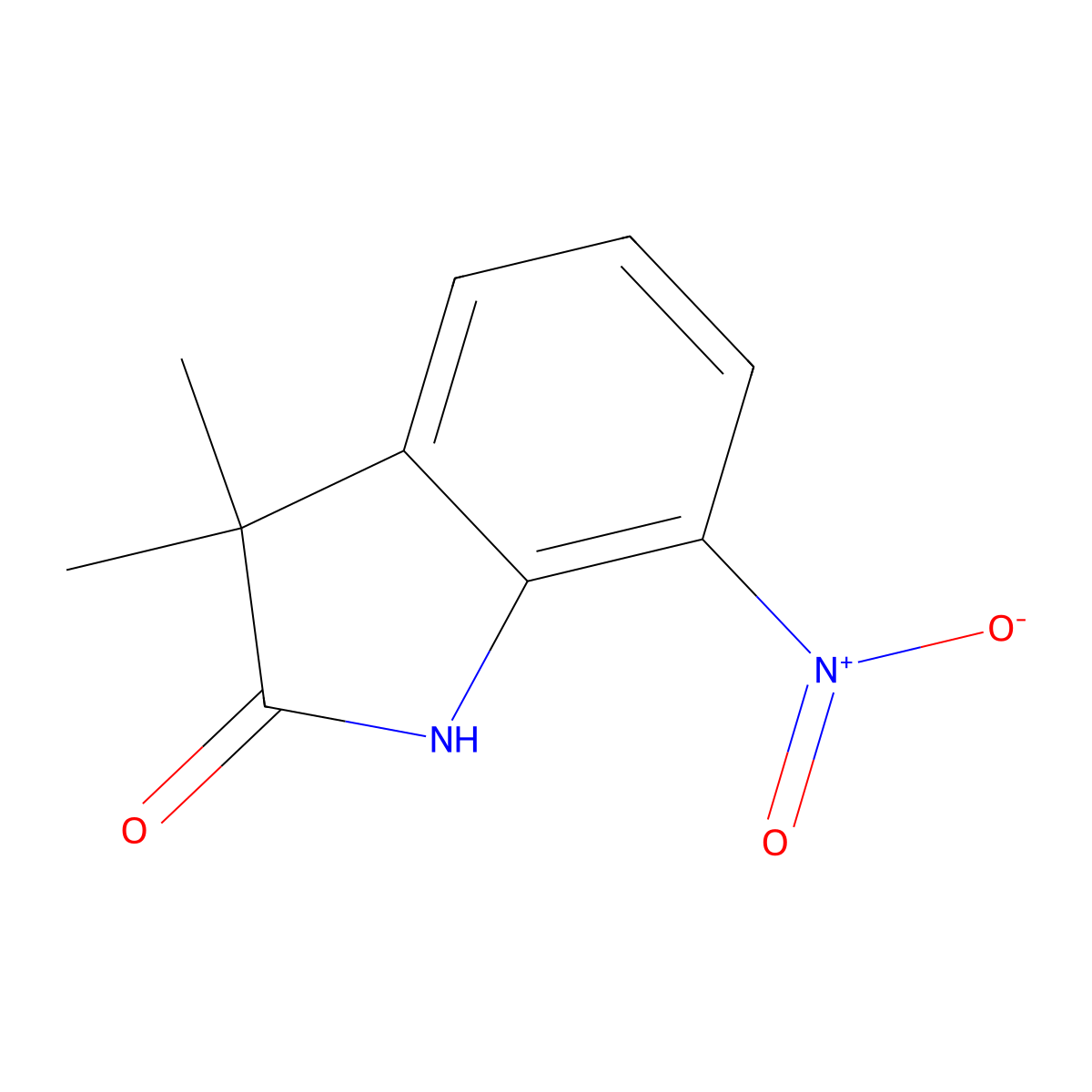 3,3-Dimethyl-7-nitroindolin-2-one molecular structure, CAS 856338-15-3
