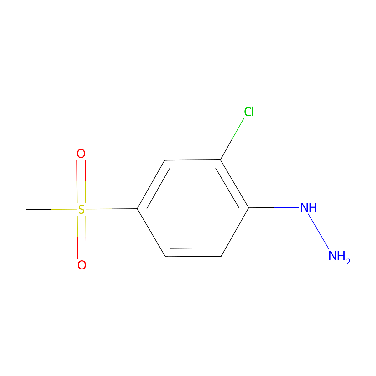 2-Chloro-4-methylsulfonylphenylhydrazine molecular structure, CAS 85634-77-1