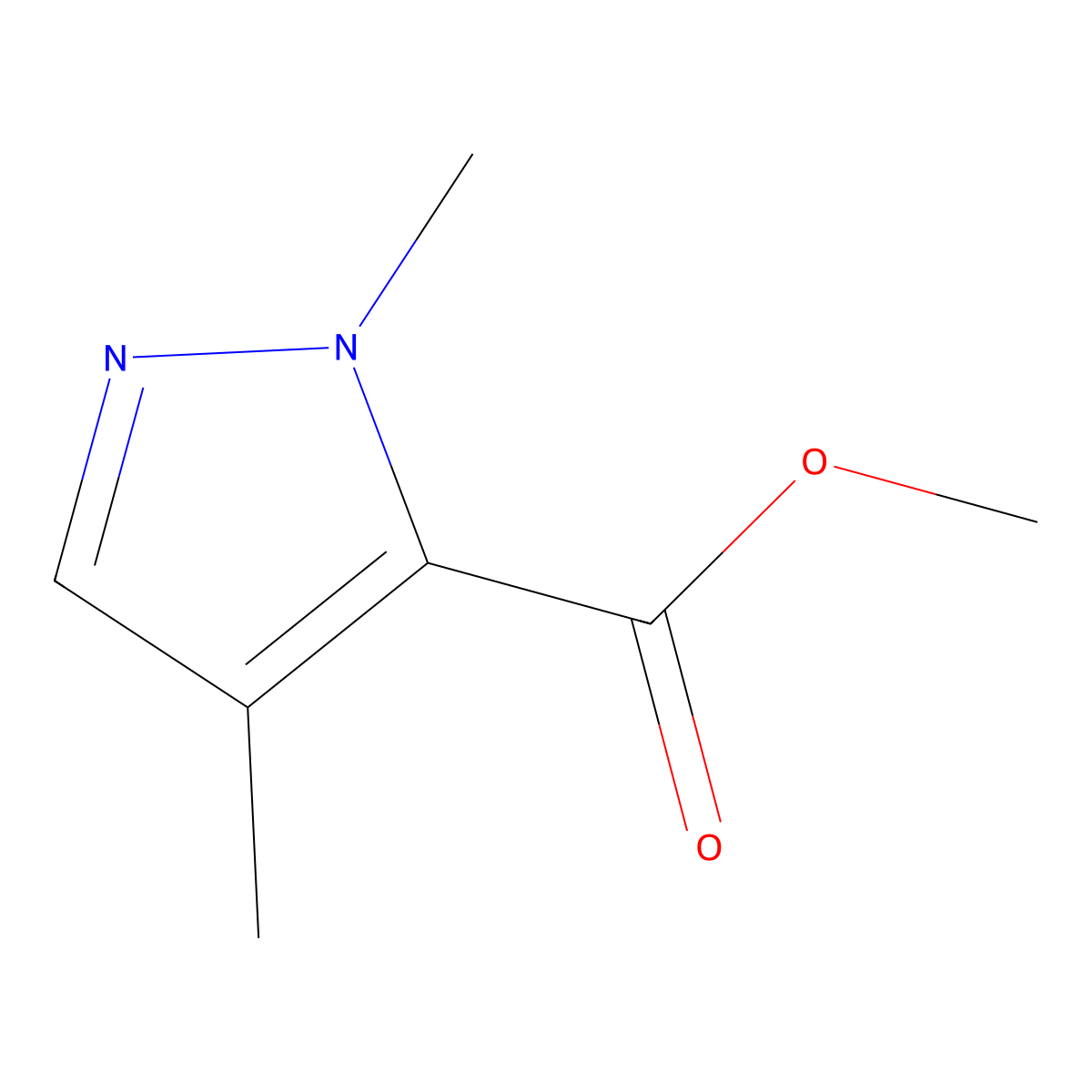 Methyl 1,4-dimethyl-1H-pyrazole-5-carboxylate molecular structure, CAS 856343-97-0