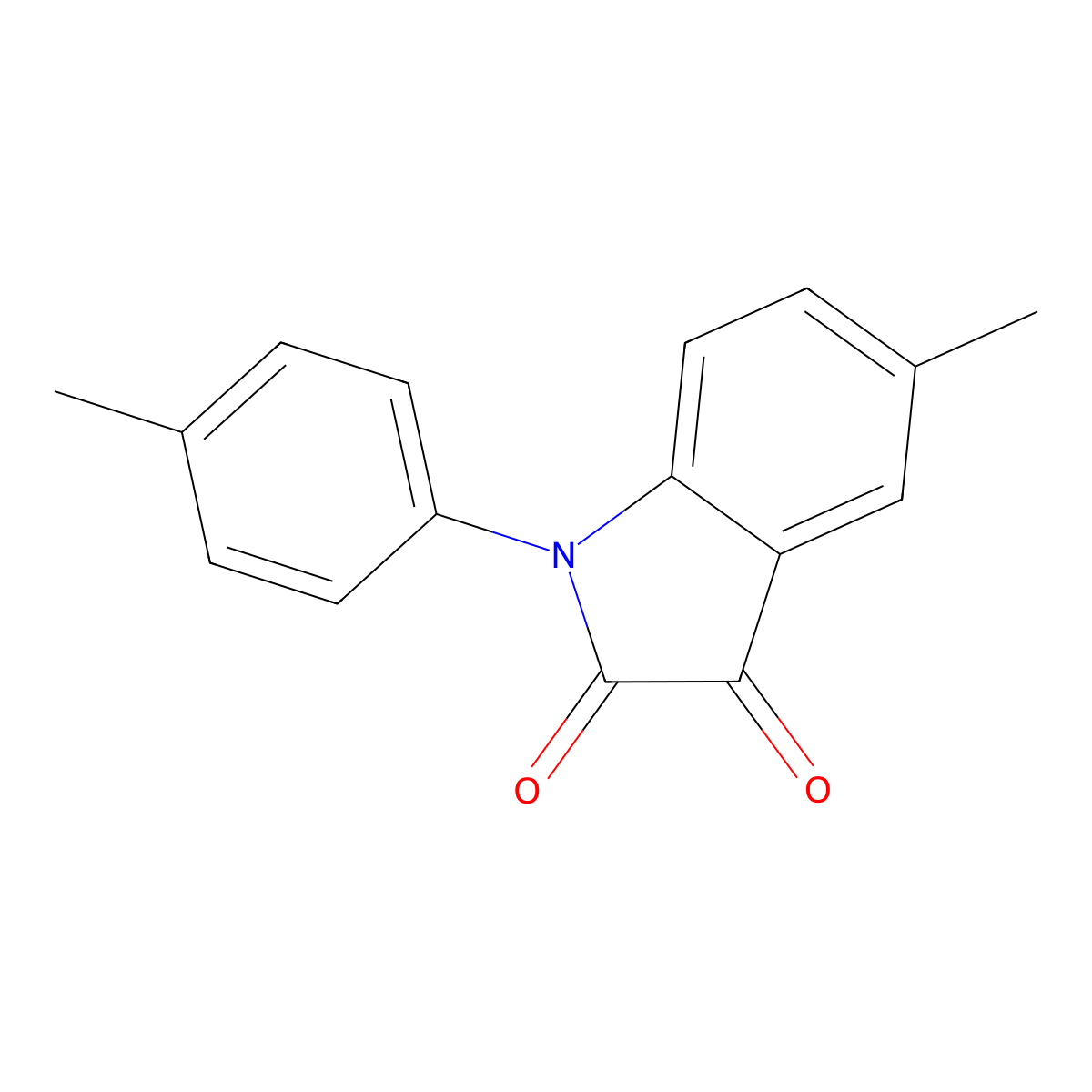 5-Methyl-1-(4-methylphenyl)-1H-indole-2,3-dione molecular structure, CAS 856344-39-3