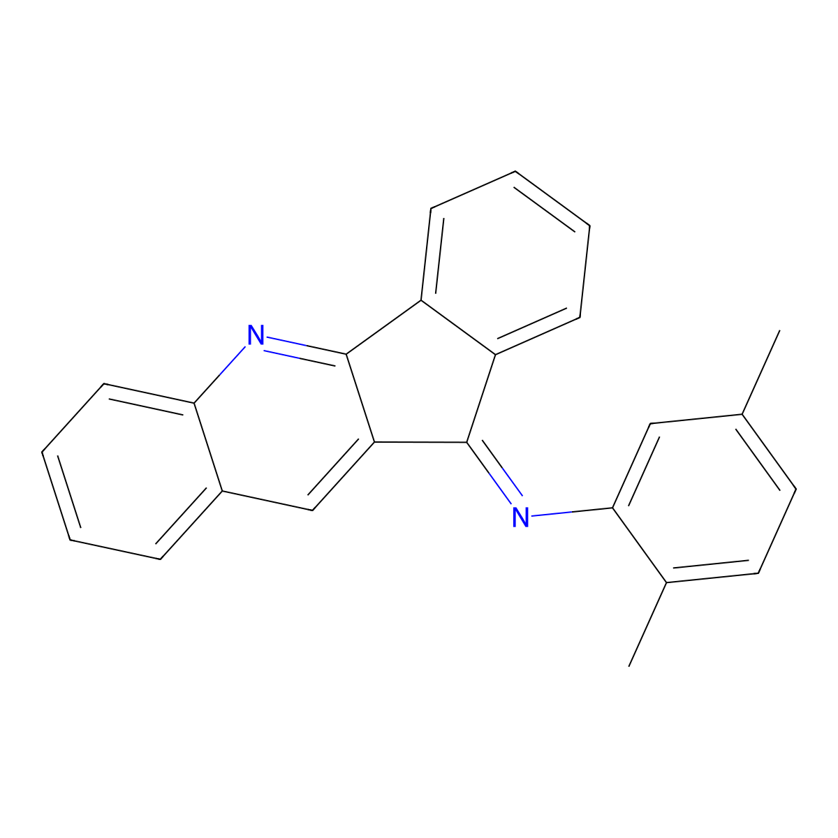 N-(2,5-dimethylphenyl)-N-(11H-indeno[1,2-b]quinolin-11-ylidene)amine molecular structure, CAS 85635-82-1