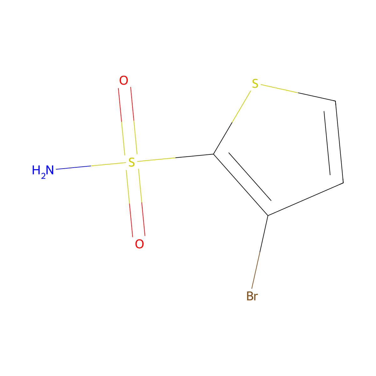 3-Bromothiophene-2-sulfonamide molecular structure, CAS 856352-92-6