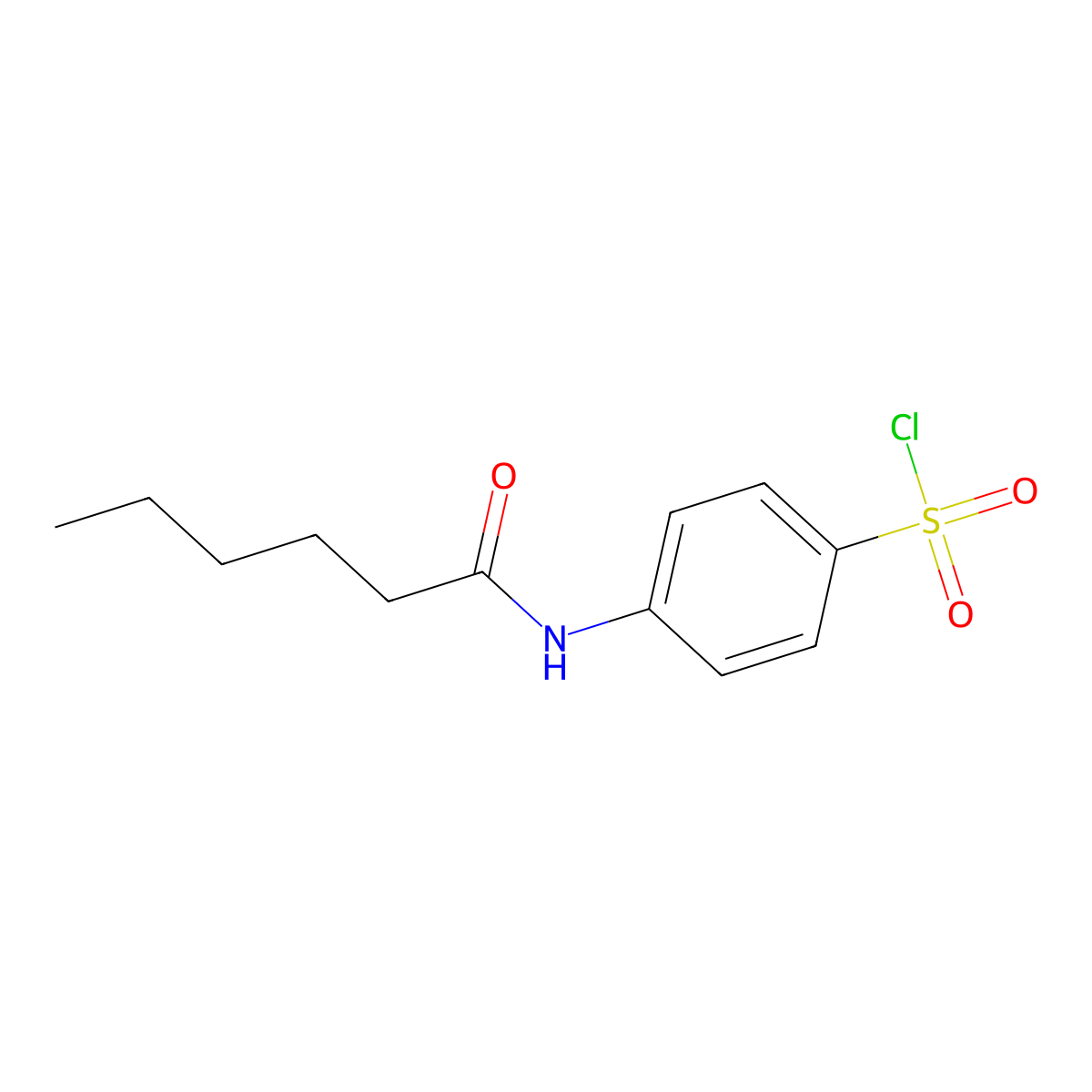4-Hexanamidobenzene-1-sulfonyl chloride molecular structure, CAS 856353-62-3