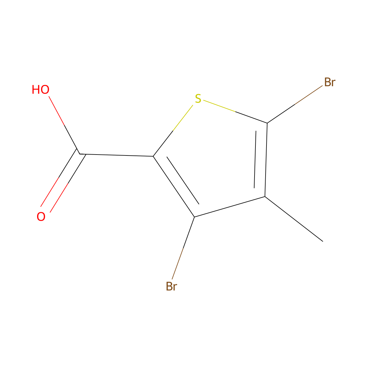 3,5-Dibromo-4-methylthiophene-2-carboxylic acid molecular structure, CAS 856354-09-1