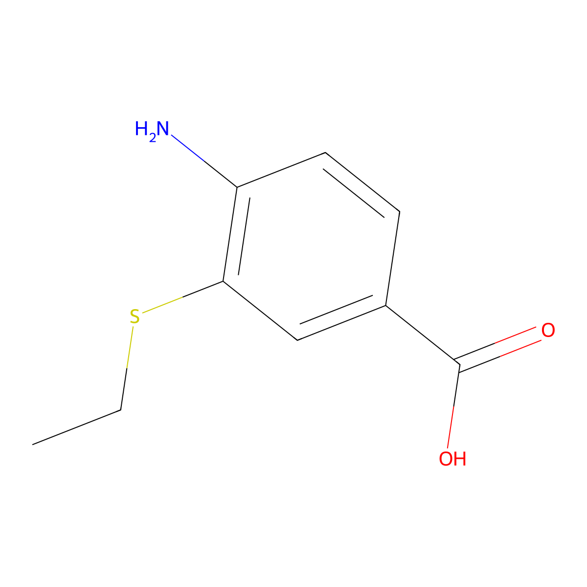 4-Amino-3-(ethylsulfanyl)benzoic acid molecular structure, CAS 856355-30-1