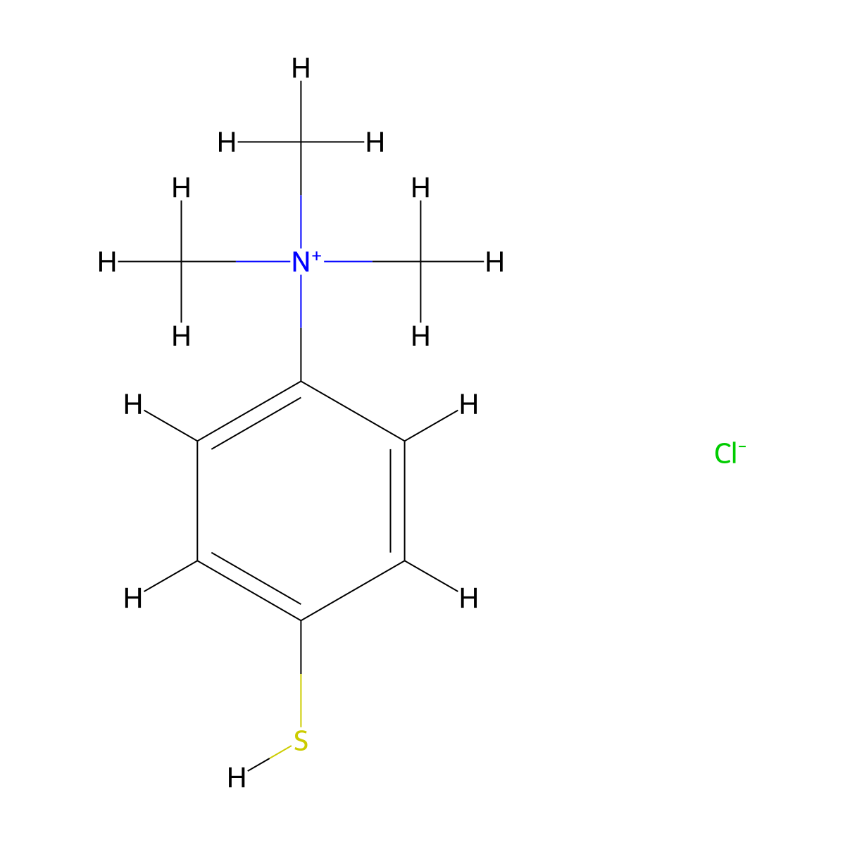 4-Mercapto-N,N,N-trimethylbenzenaminium chloride molecular structure, CAS 856357-47-6