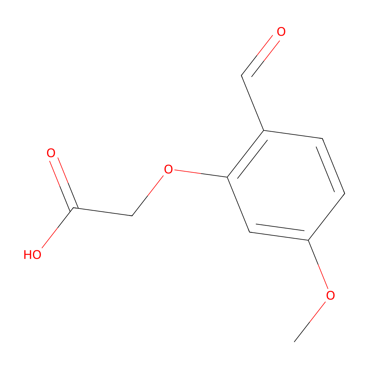 2-(2-Formyl-5-methoxyphenoxy)acetic acid molecular structure, CAS 856357-86-3