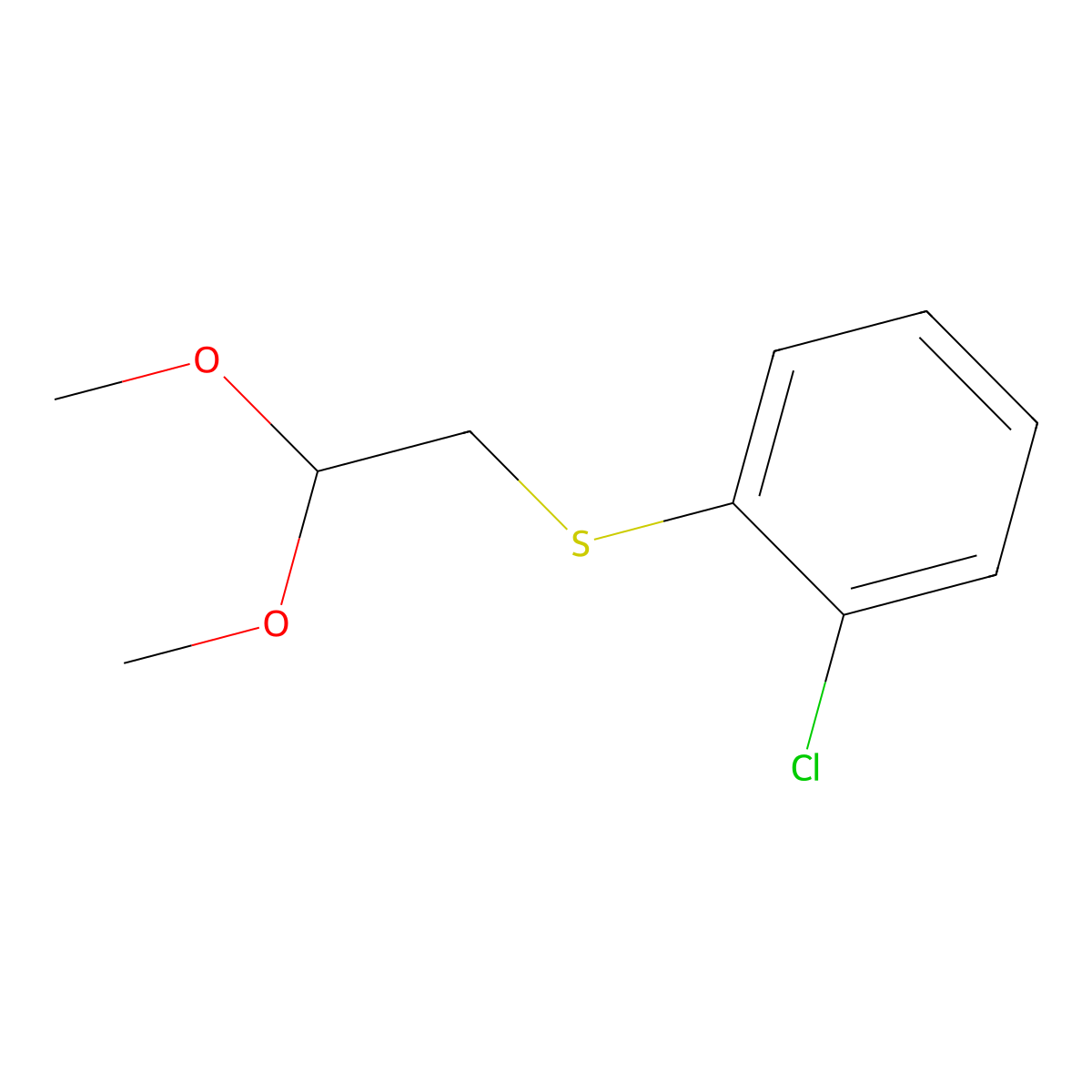 (2-Chlorophenyl)(2,2-dimethoxyethyl)sulfane molecular structure, CAS 856365-76-9