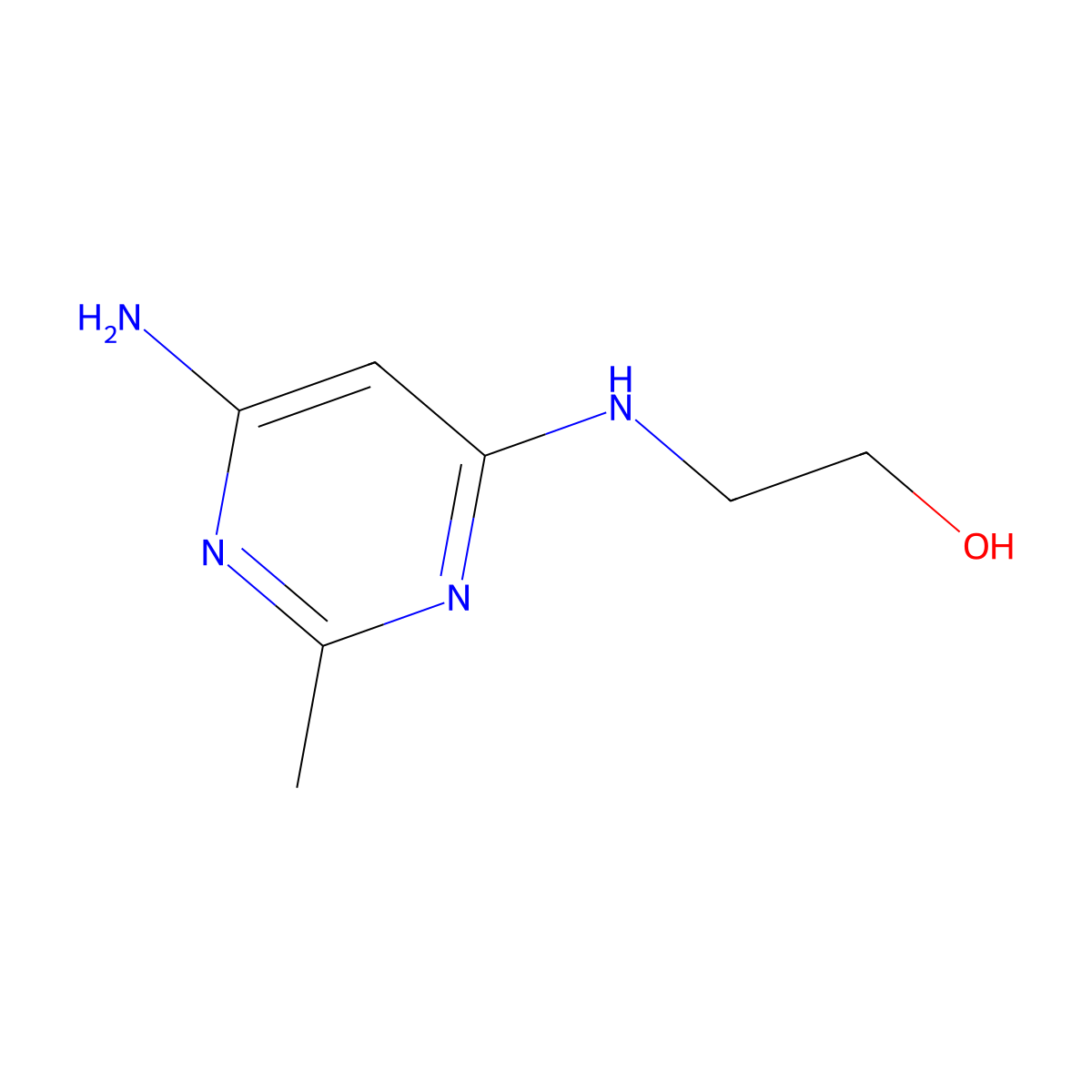 2-((6-Amino-2-methylpyrimidin-4-yl)amino)ethanol molecular structure, CAS 856369-62-5