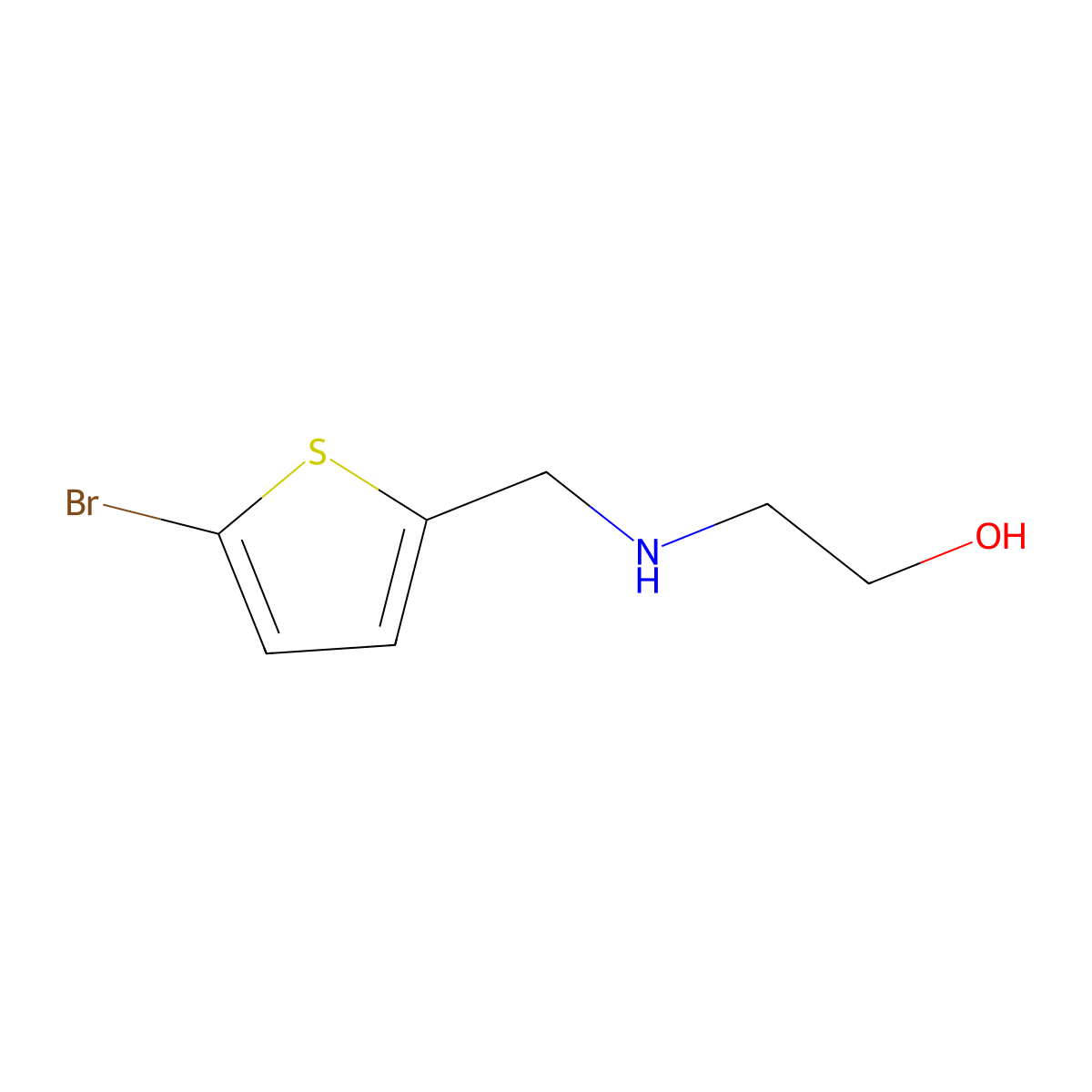 2-{[(5-Bromothiophen-2-yl)methyl]amino}ethan-1-ol molecular structure, CAS 856371-60-3