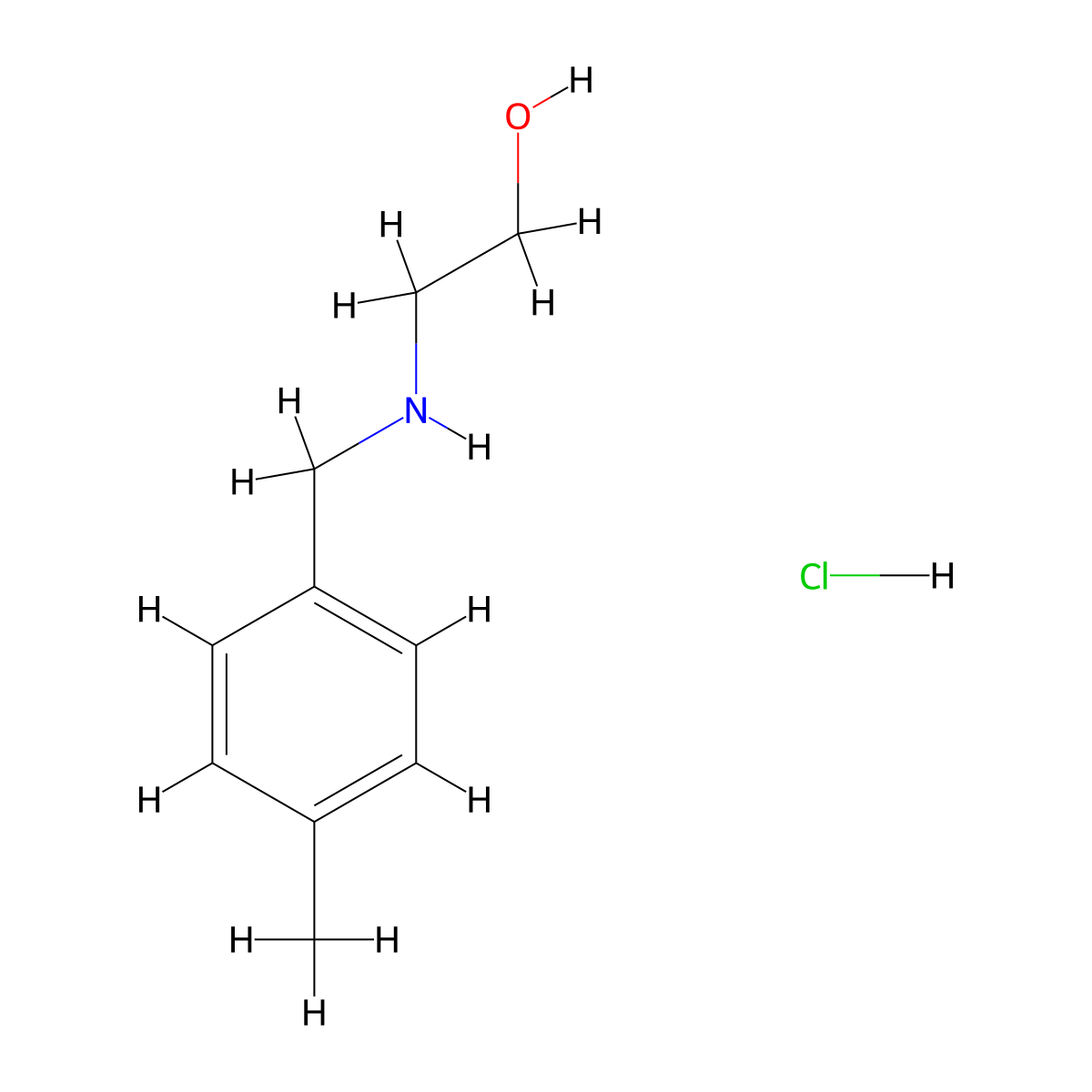 2-[(4-Methylbenzyl)amino]ethanol hydrochloride molecular structure, CAS 856377-95-2