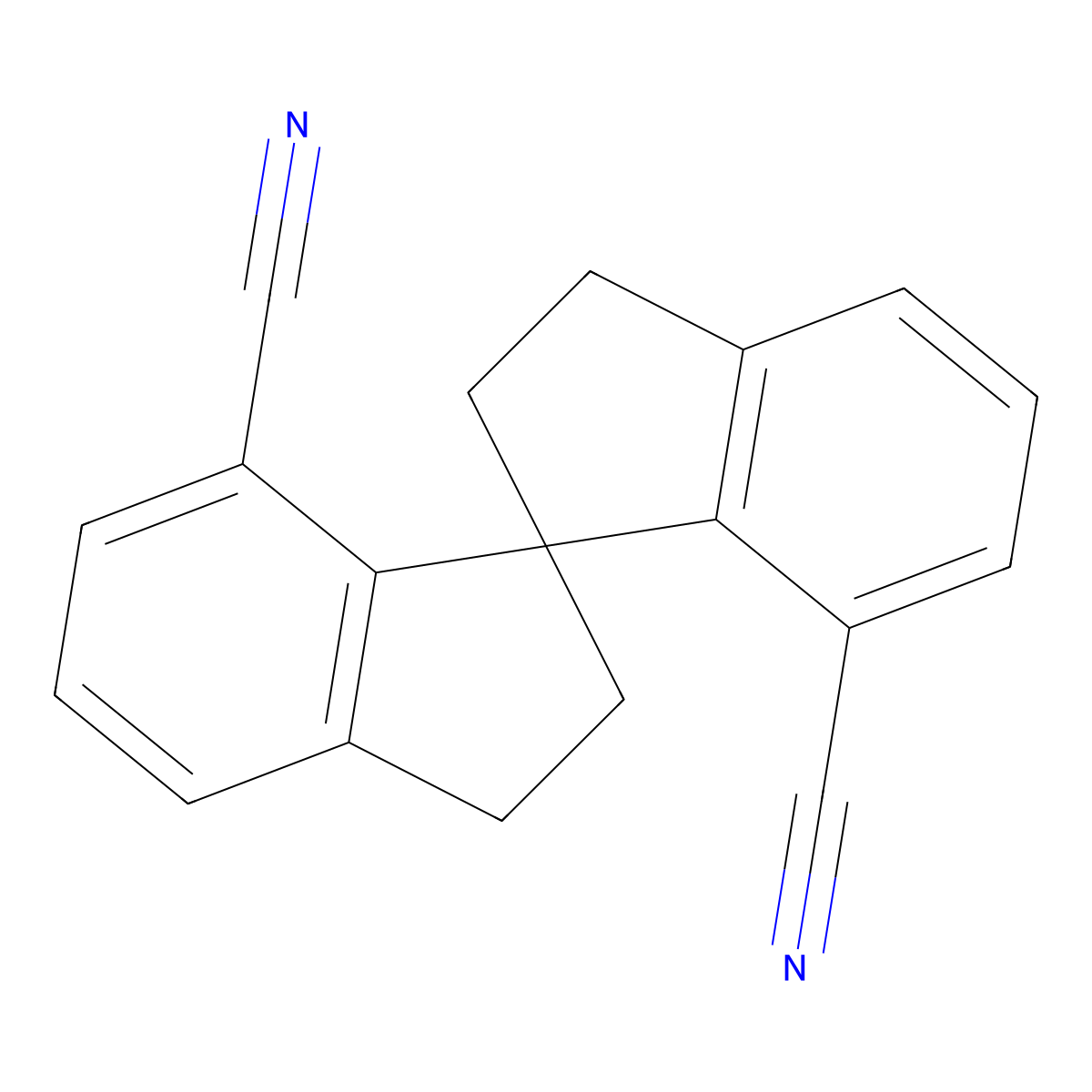 2,2',3,3'-Tetrahydro-1,1'-spirobi[indene]-7,7'-dicarbonitrile molecular structure, CAS 856407-38-0