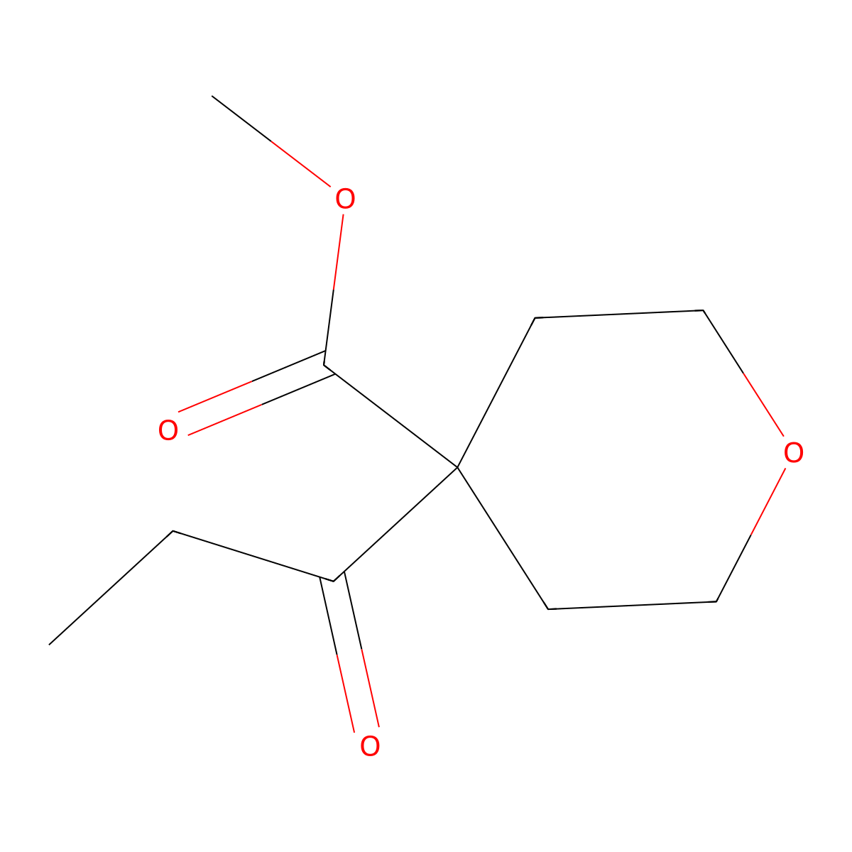 Methyl 4-propanoyloxane-4-carboxylate molecular structure, CAS 856414-66-9
