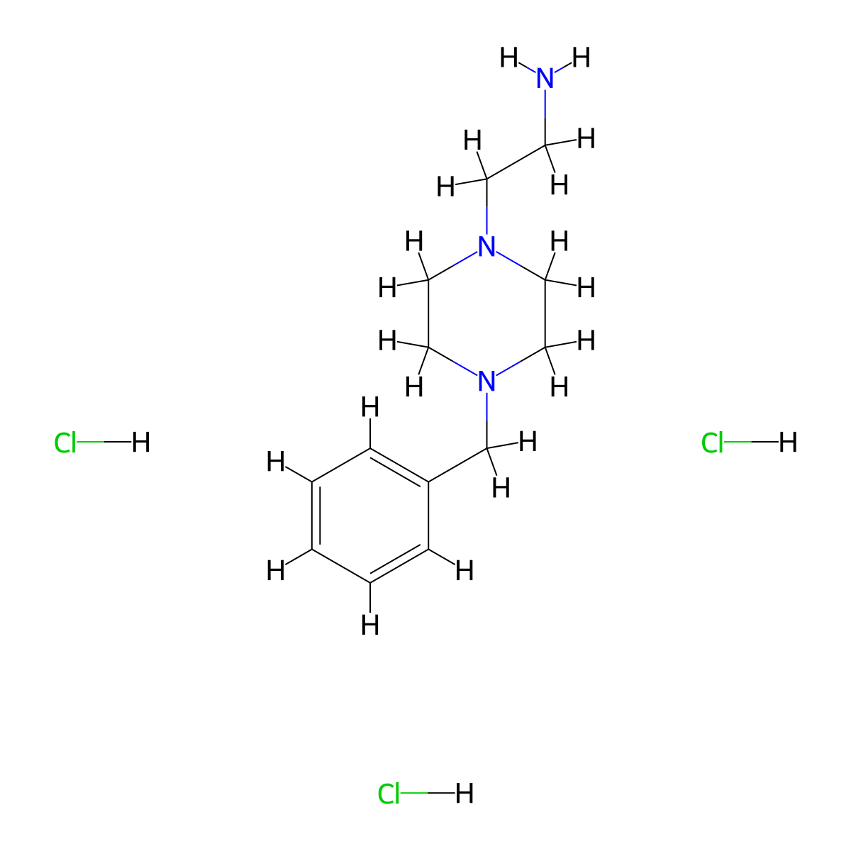 1-(2-Aminoethyl)-4-benzylpiperazine 3HCl molecular structure, CAS 856418-45-6