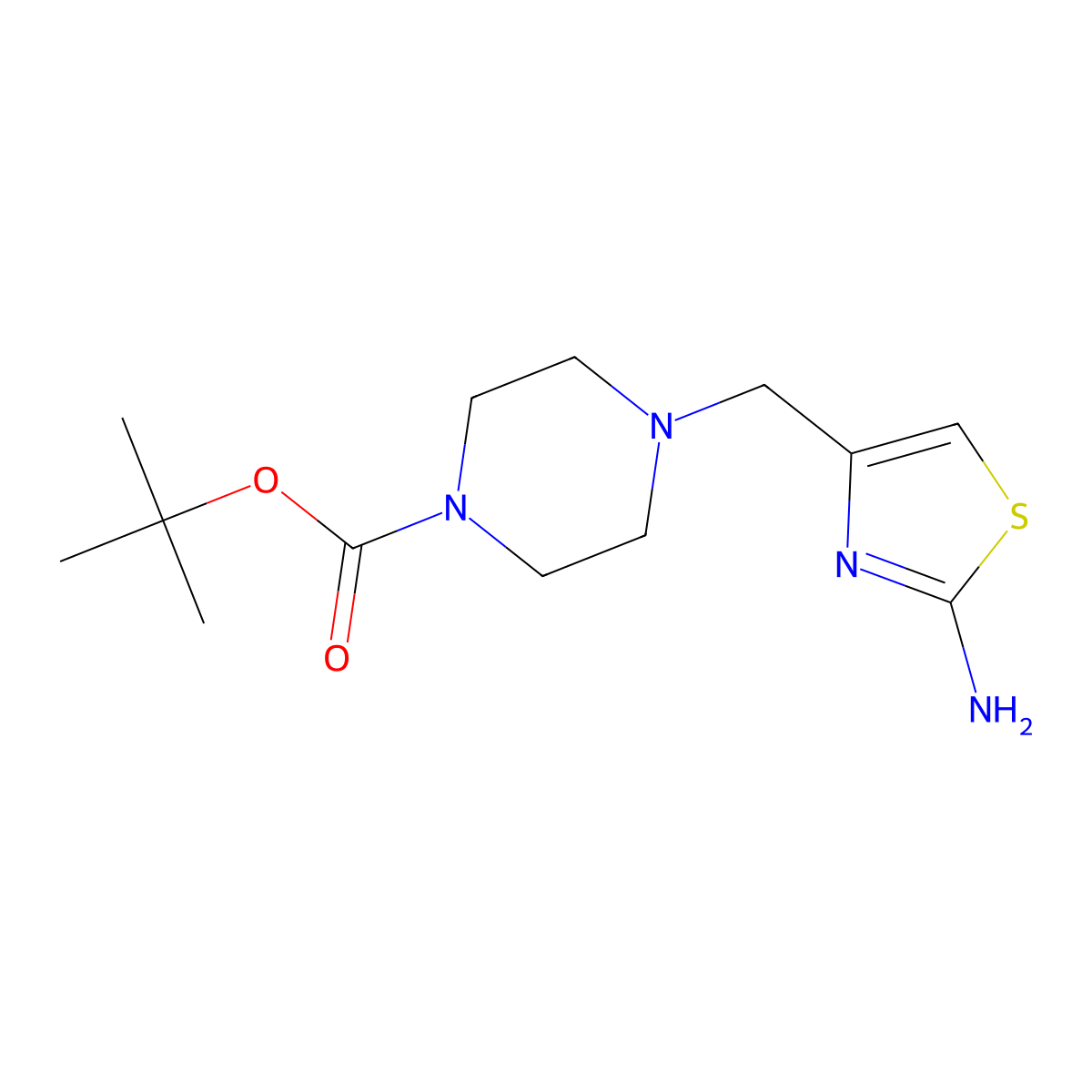 Tert-butyl 4-[(2-amino-1,3-thiazol-4-yl)methyl]piperazine-1-carboxylate molecular structure, CAS 856418-80-9