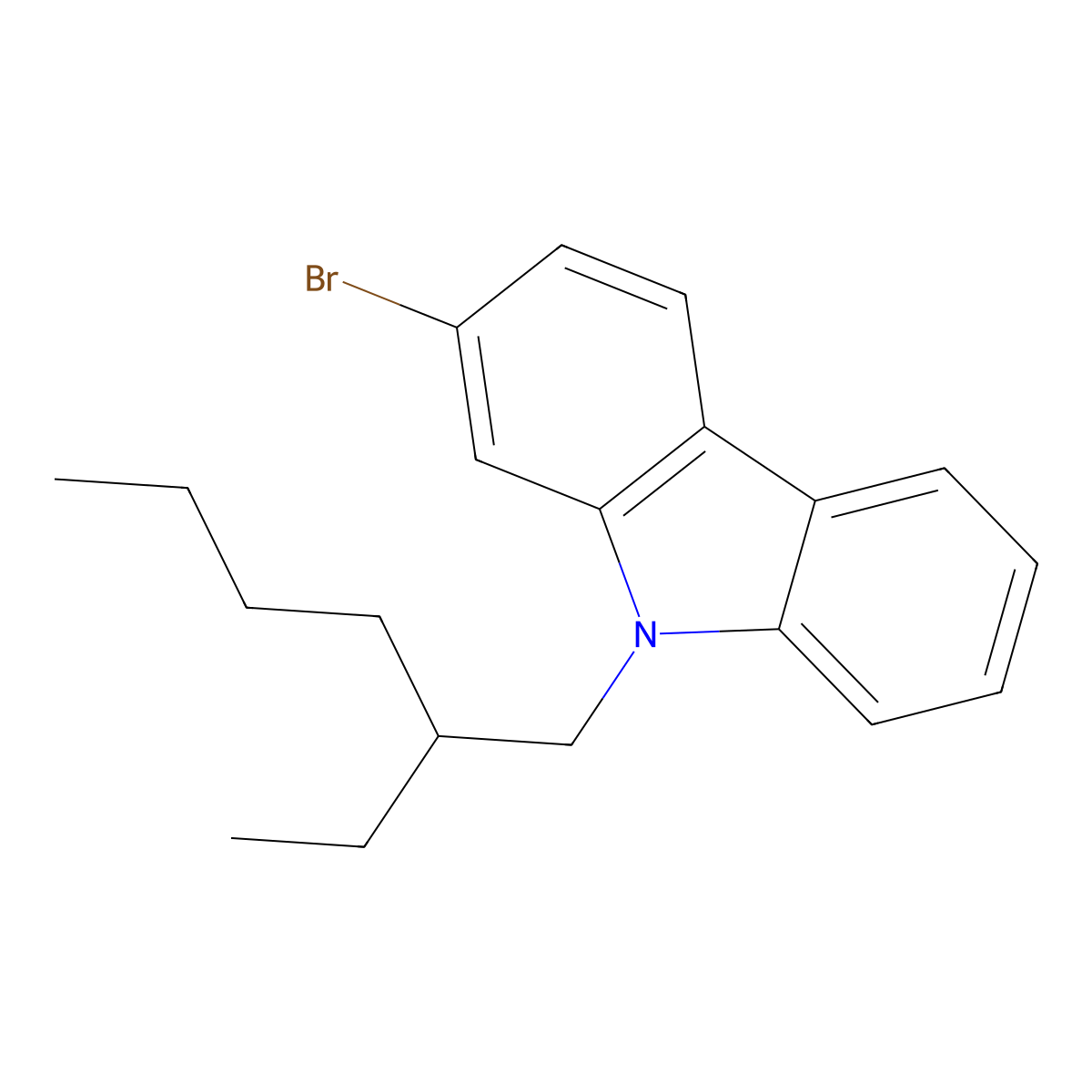 2-Bromo-9-(2-ethylhexyl)-9H-carbazole molecular structure, CAS 856422-39-4