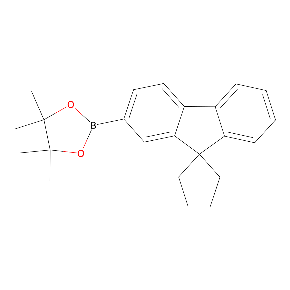 2-(9,9-Diethyl-9H-fluoren-2-yl)-4,4,5,5-tetramethyl-1,3,2-dioxaborolane molecular structure, CAS 856422-44-1