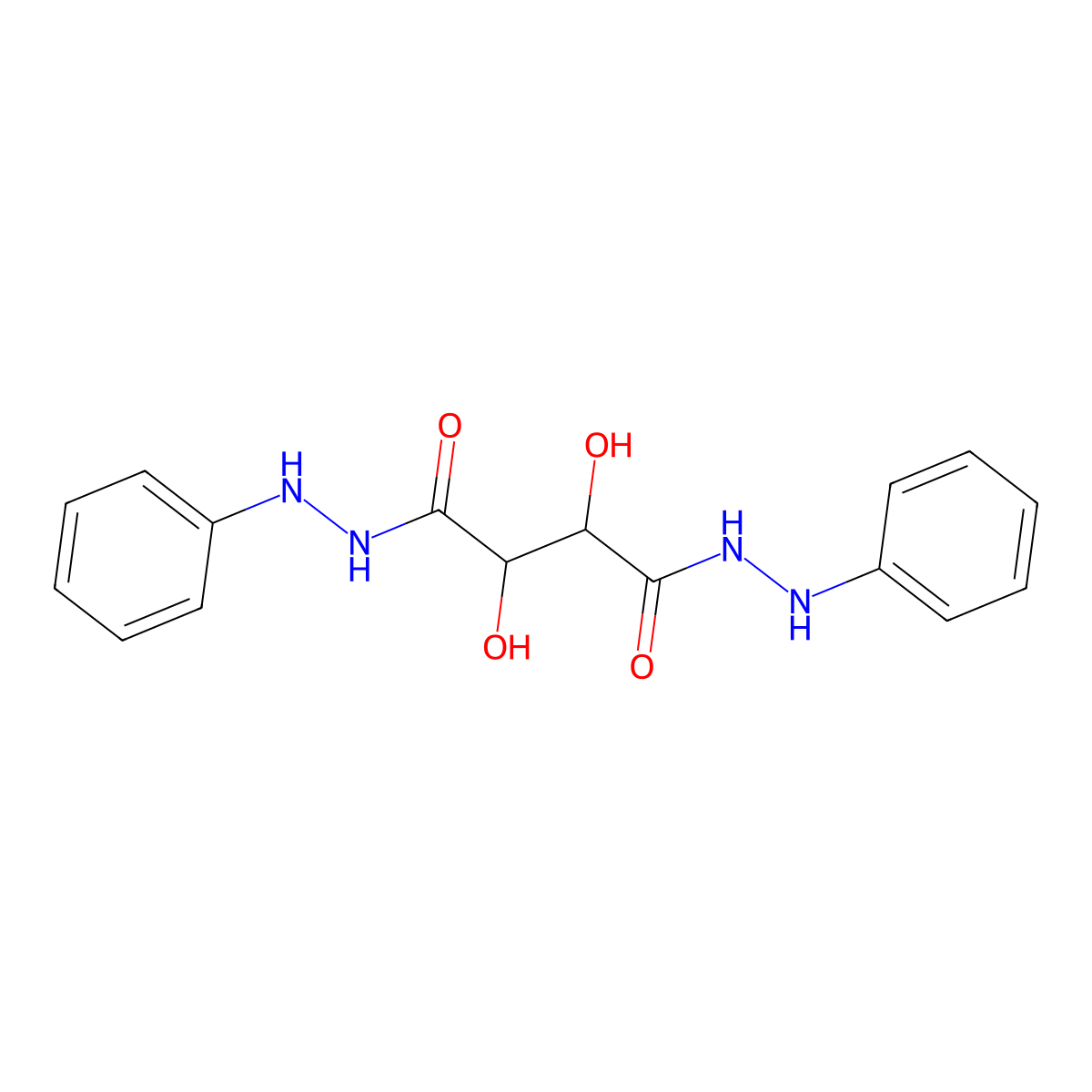 2,3-Dihydroxybutanedioic acid 1,4-bis(2-phenylhydrazide) molecular structure, CAS 856436-80-1