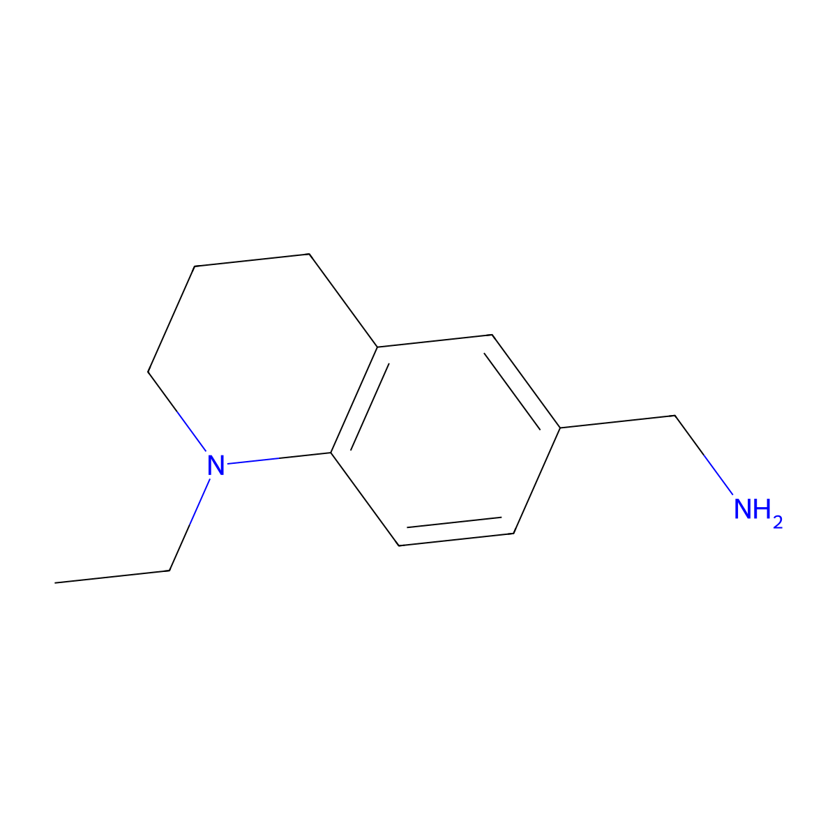 (1-Ethyl-1,2,3,4-tetrahydroquinolin-6-yl)methanamine molecular structure, CAS 856437-11-1