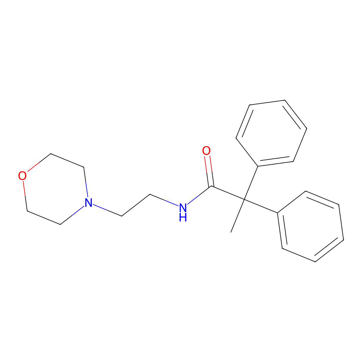 N-(2-morpholin-4-ylethyl)-2,2-diphenylpropanamide molecular structure, CAS 856437-35-9