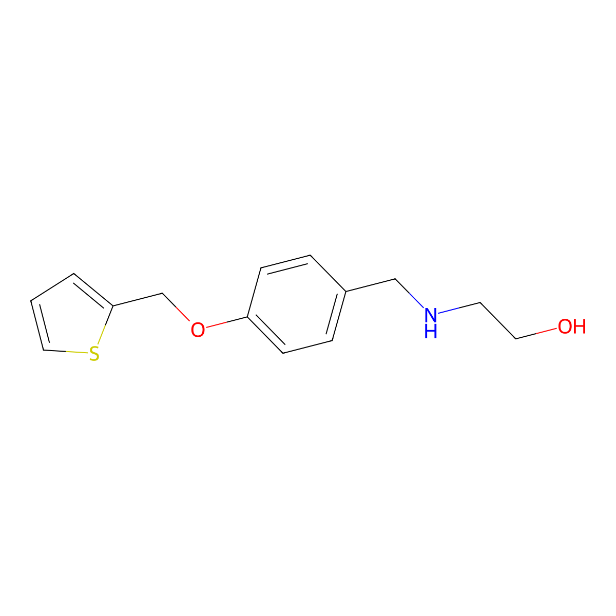 2-{[4-(2-Thienylmethoxy)benzyl]amino}ethanol molecular structure, CAS 856437-39-3