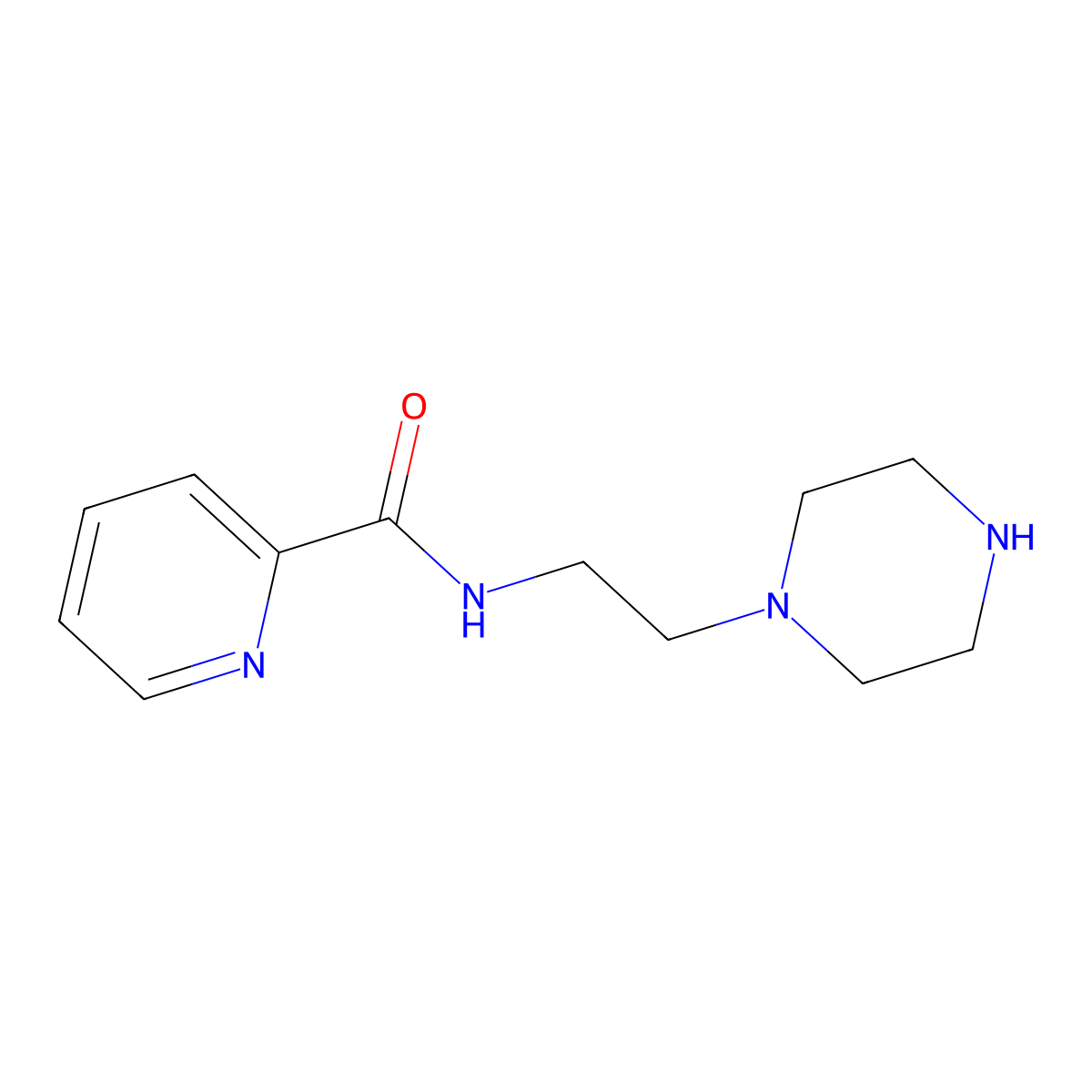 Pyridine-2-carboxylic acid (2-piperazin-1-yl-ethyl)-amide molecular structure, CAS 856437-43-9