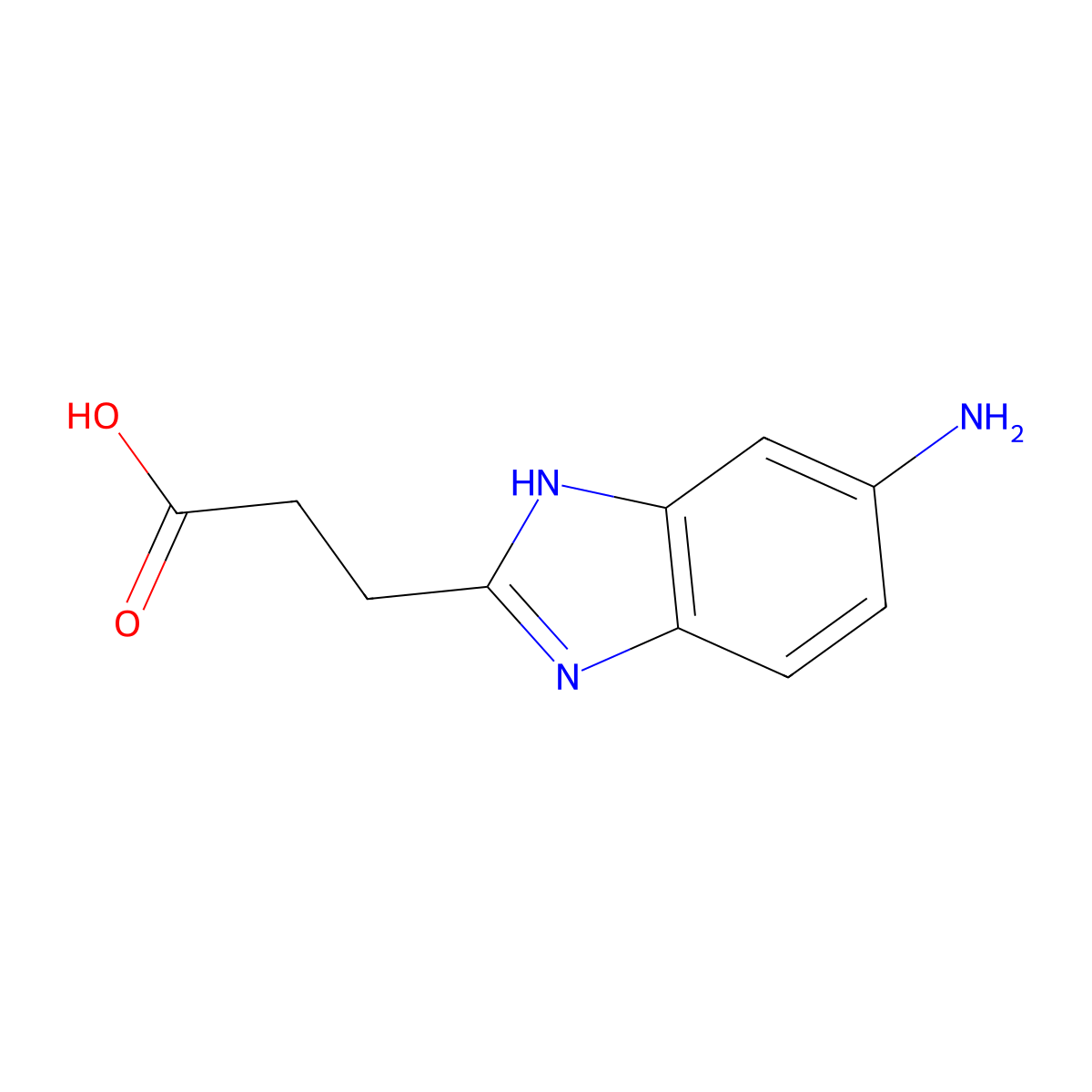 3-(6-amino-1H-benzimidazol-2-yl)propanoic acid molecular structure, CAS 856437-59-7