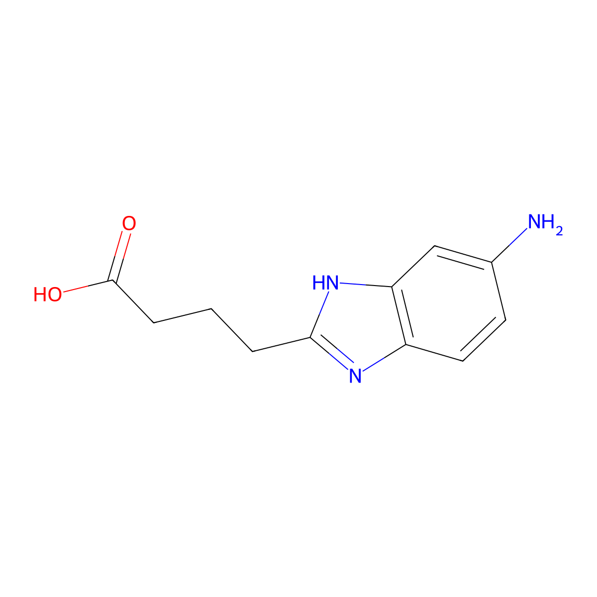 4-(5-amino-1H-benzo[d]imidazol-2-yl)butanoic acid molecular structure, CAS 856437-60-0