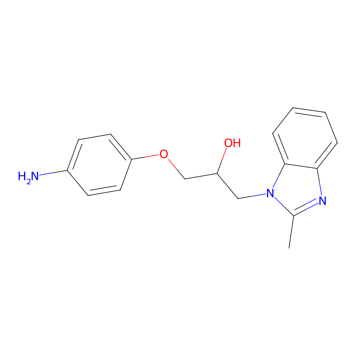 1-(4-Amino-phenoxy)-3-(2-methyl-benzoimidazol-1-yl)-propan-2-ol molecular structure, CAS 856437-73-5