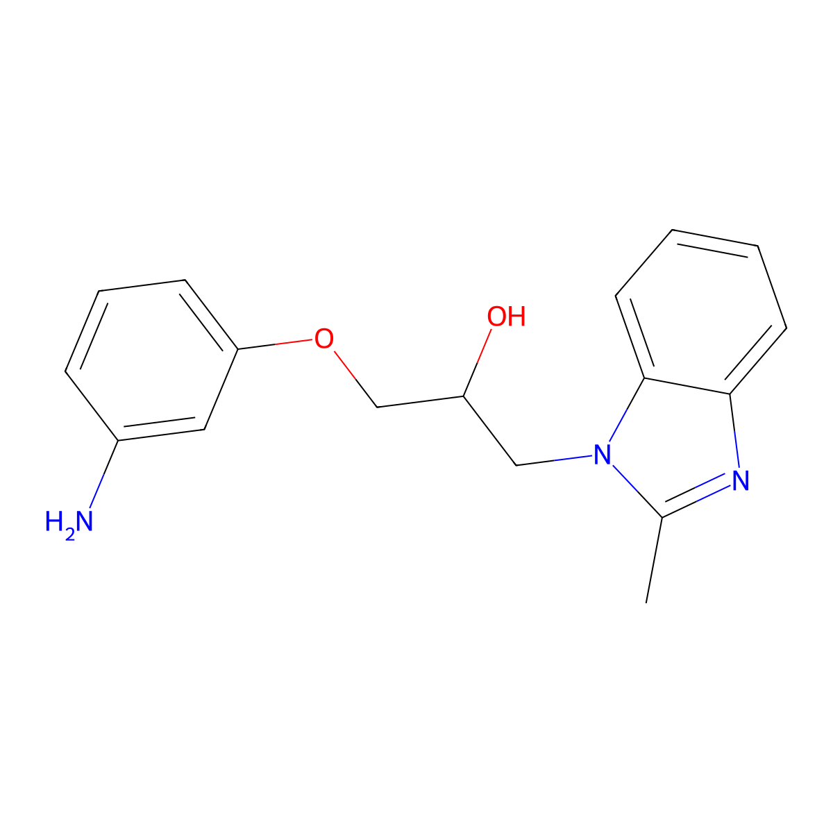 1-(3-Amino-phenoxy)-3-(2-methyl-benzoimidazol-1-yl)-propan-2-ol molecular structure, CAS 856437-74-6