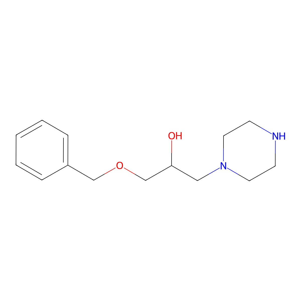 1-Benzyloxy-3-piperazin-1-yl-propan-2-ol molecular structure, CAS 856437-76-8