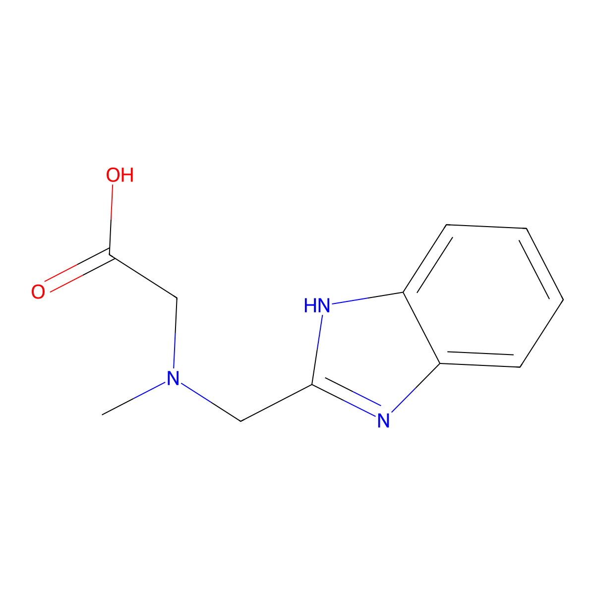 [(1H-Benzoimidazol-2-ylmethyl)-methyl-amino]-acetic acid molecular structure, CAS 856437-77-9