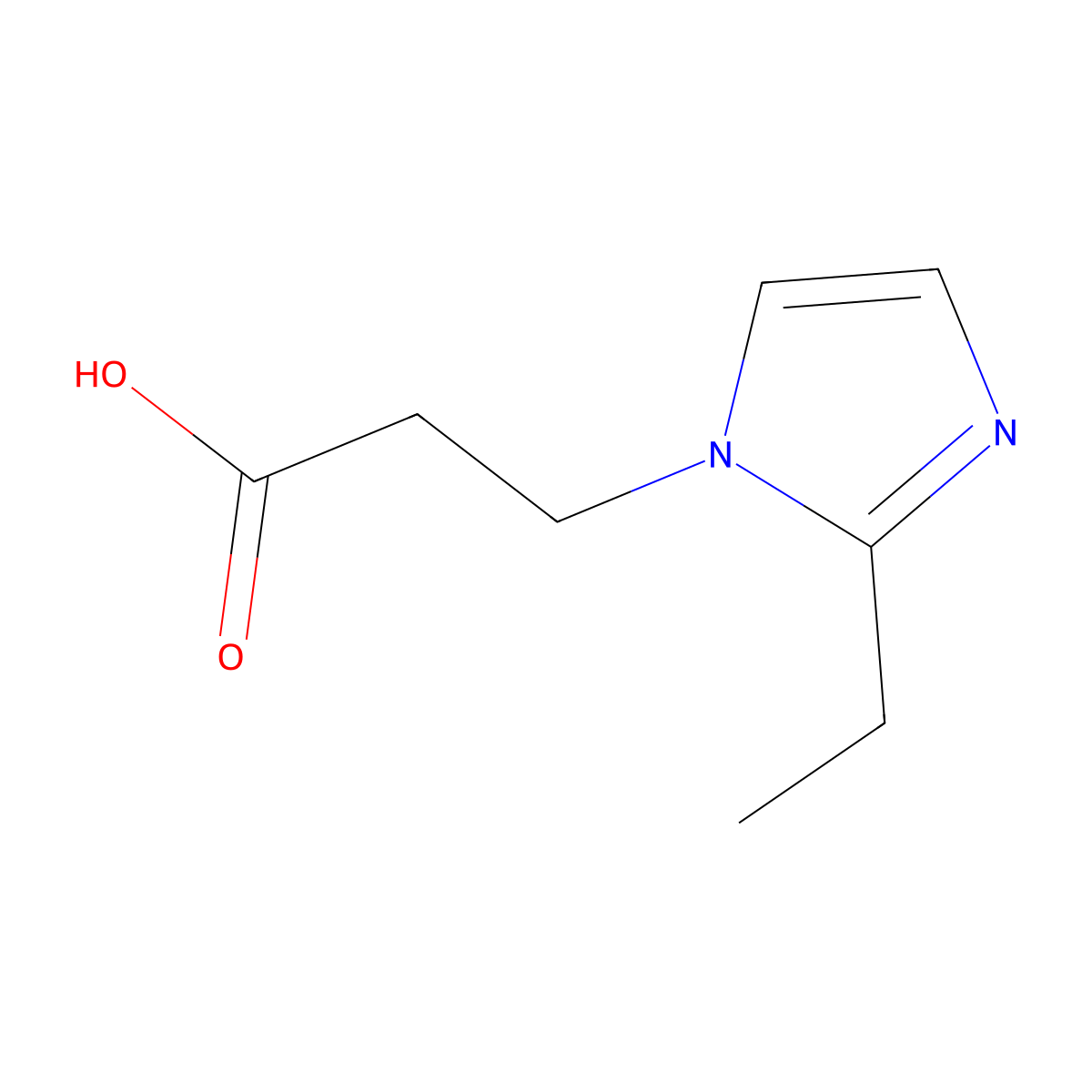 3-(2-Ethyl-imidazol-1-yl)-propionic acid molecular structure, CAS 856437-78-0