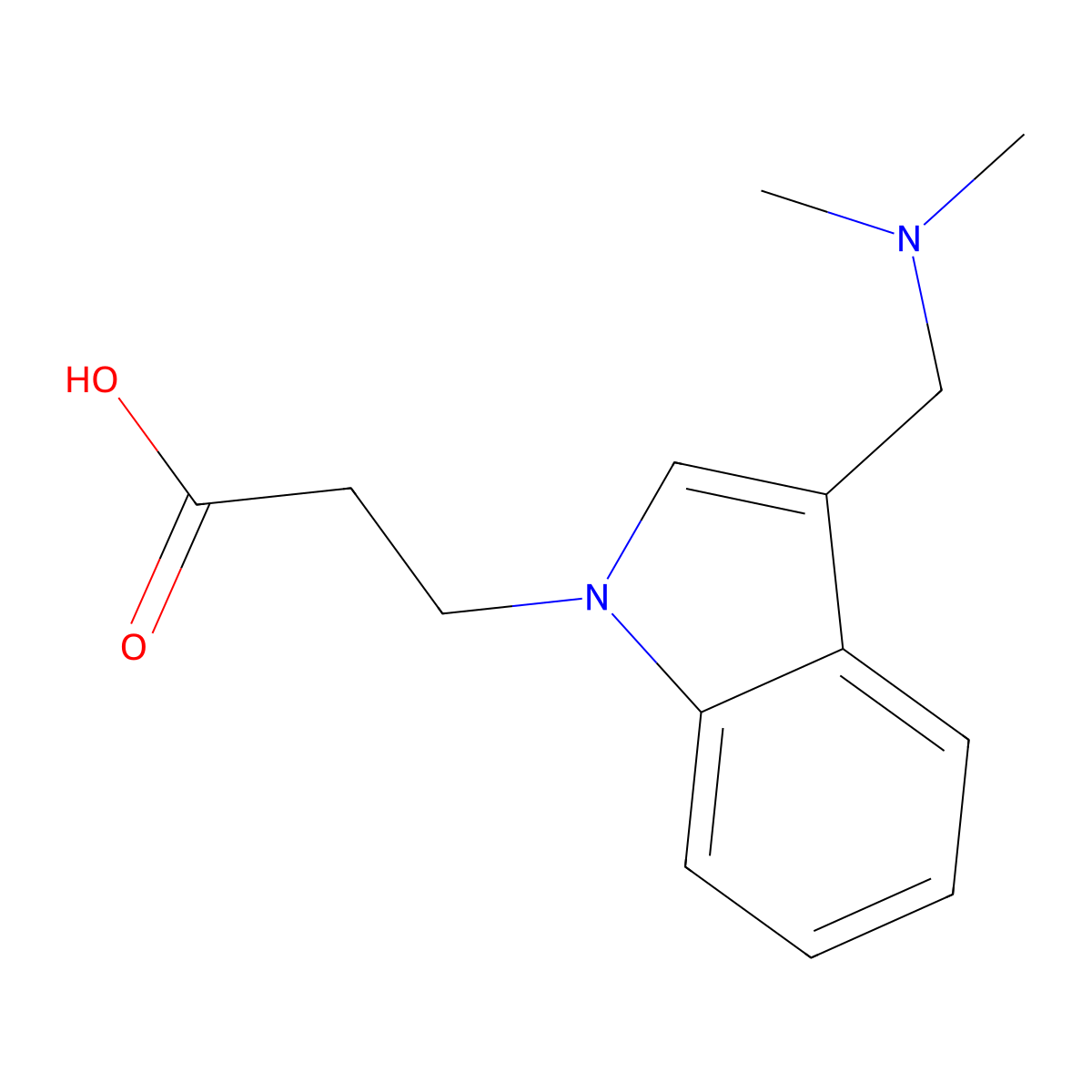3-(3-Dimethylaminomethyl-indol-1-yl)-propionic acid molecular structure, CAS 856437-80-4