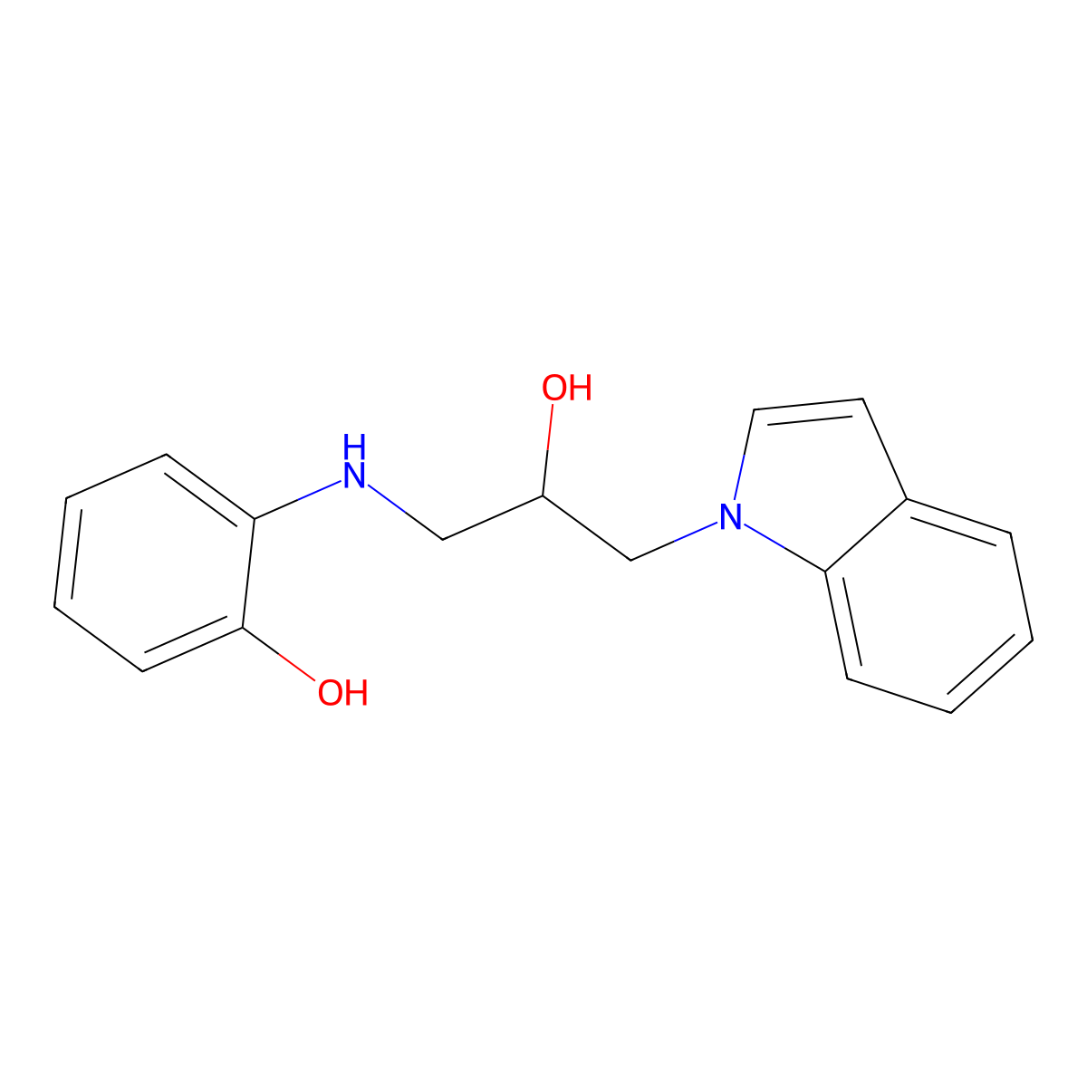 2-((2-Hydroxy-3-(1H-indol-1-yl)propyl)amino)phenol molecular structure, CAS 856437-82-6