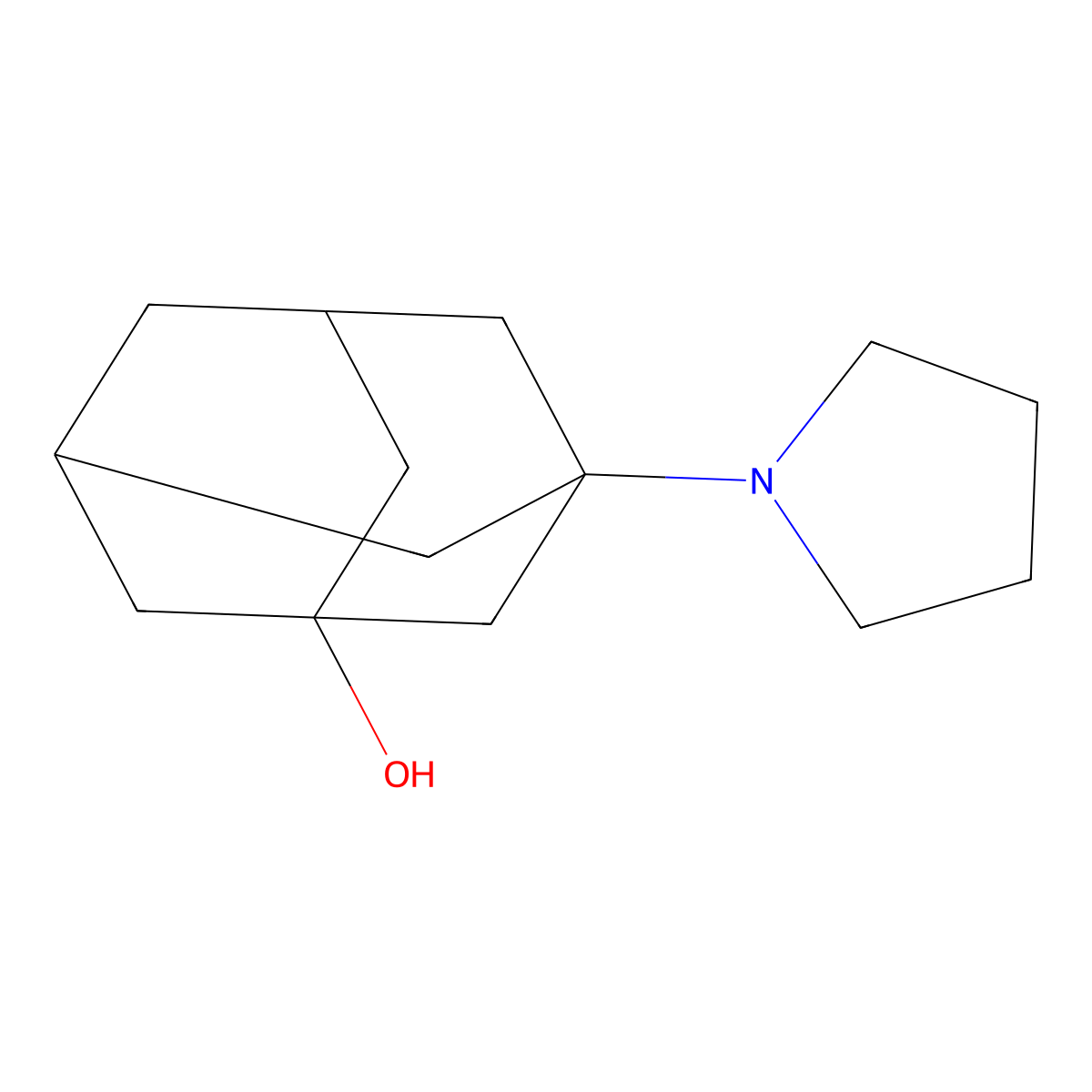 3-(Pyrrolidin-1-YL)adamantan-1-OL molecular structure, CAS 856437-84-8