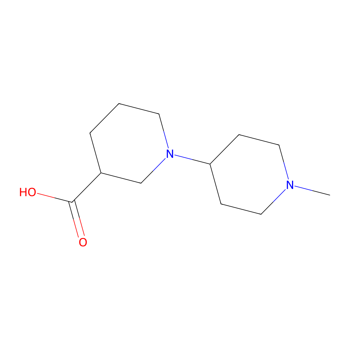 1-(1-Methylpiperidin-4-yl)piperidine-3-carboxylic acid molecular structure, CAS 856438-17-0