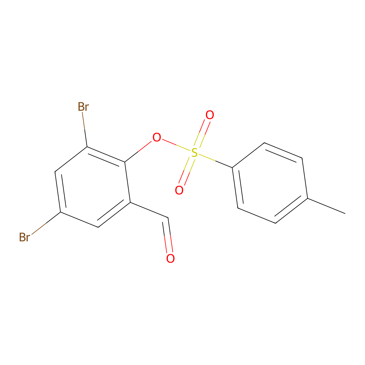 2,4-Dibromo-6-formylphenyl 4-methylbenzenesulfonate molecular structure, CAS 856438-61-4