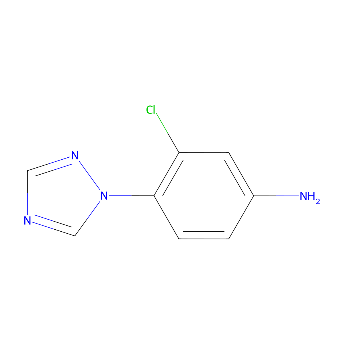 3-chloro-4-(1H-1,2,4-triazol-1-yl)aniline molecular structure, CAS 856452-74-9