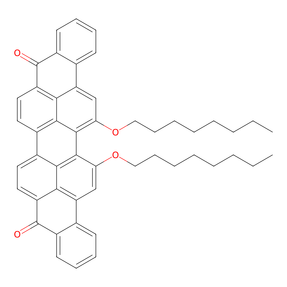 16,17-Bis(octyloxy)anthra(9,1,2-cde)benzo(rst)pentaphene-5,10-dione molecular structure, CAS 85652-50-2