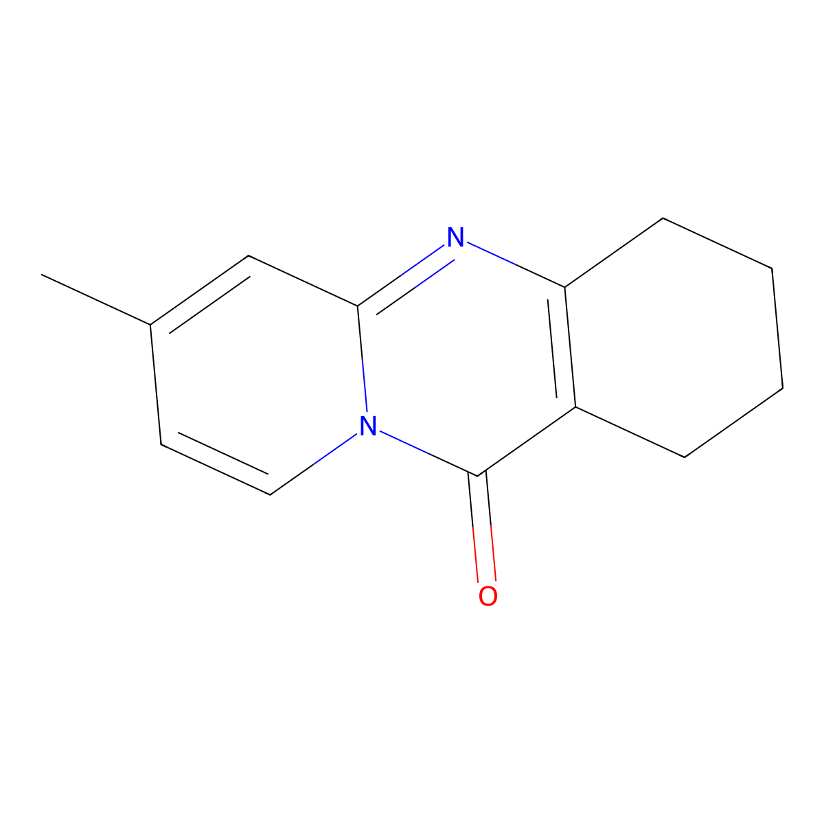 1,2,3,4-Tetrahydro-7-methyl-11H-pyrido[2,1-b]quinazolin-11-one molecular structure, CAS 85653-82-3