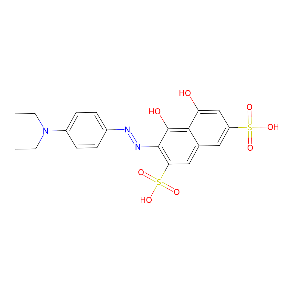 2,7-Naphthalenedisulfonicacid, 3-[2-[4-(diethylamino)phenyl]diazenyl]-4,5-dihydroxy- molecular structure, CAS 85653-98-1